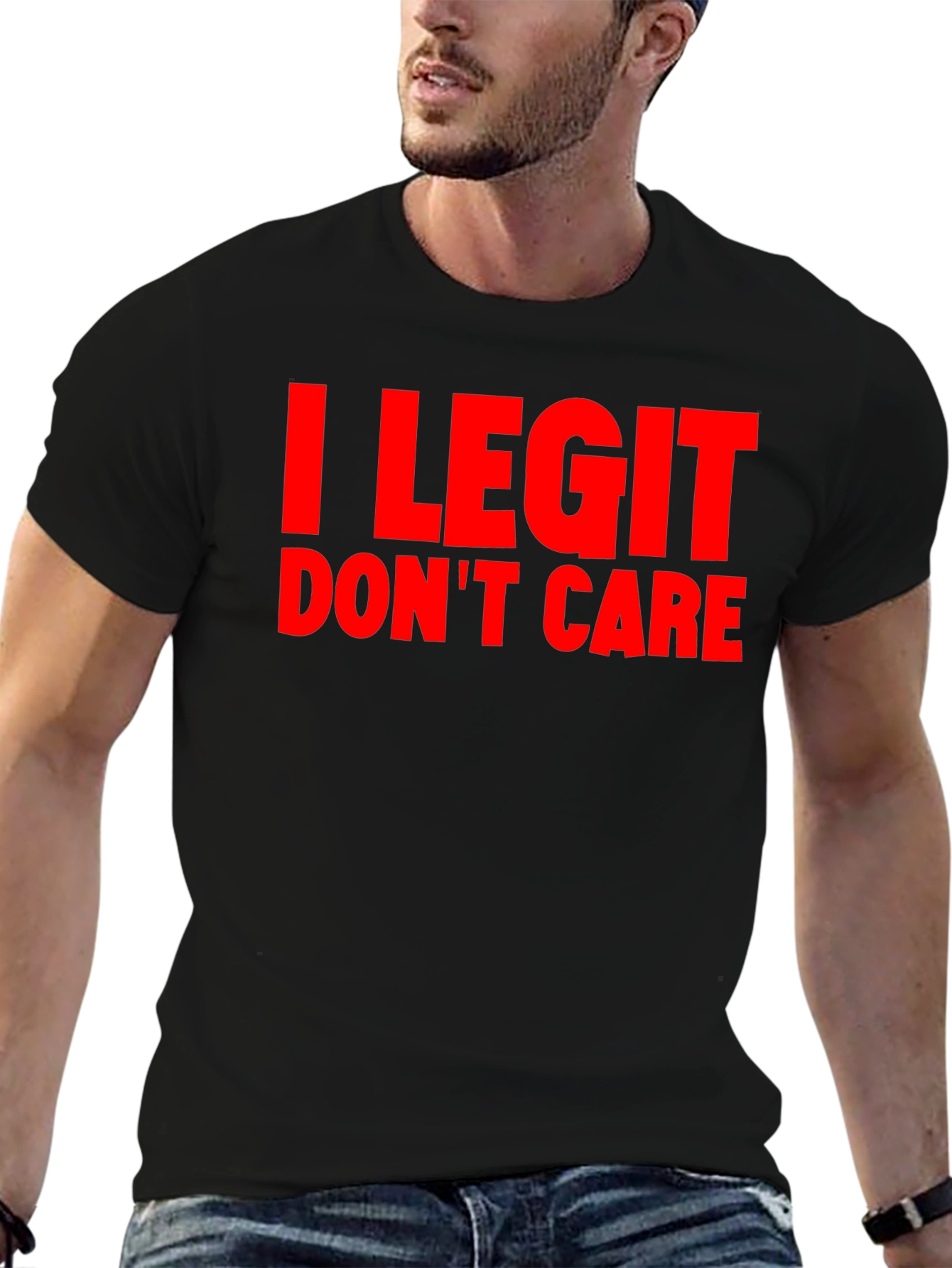 I Legit Dont Care Graphic Tee - Black