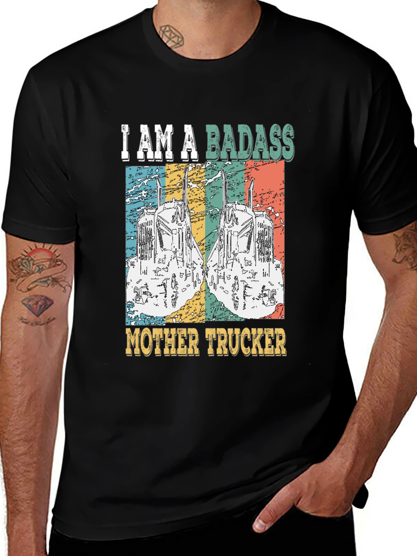 Badass Mother Trucker Graphic T-Shirt