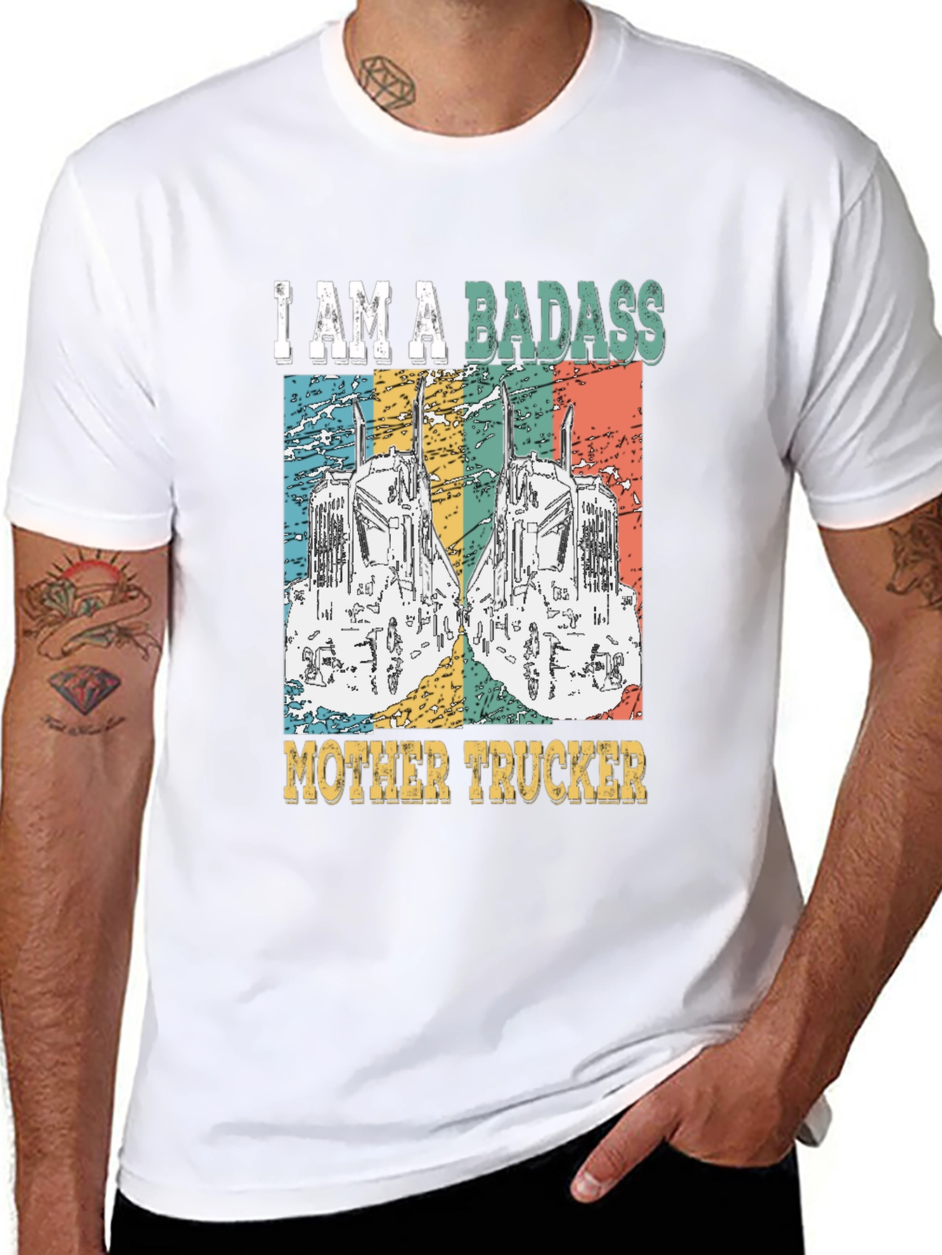 Badass Mother Trucker Graphic T-Shirt