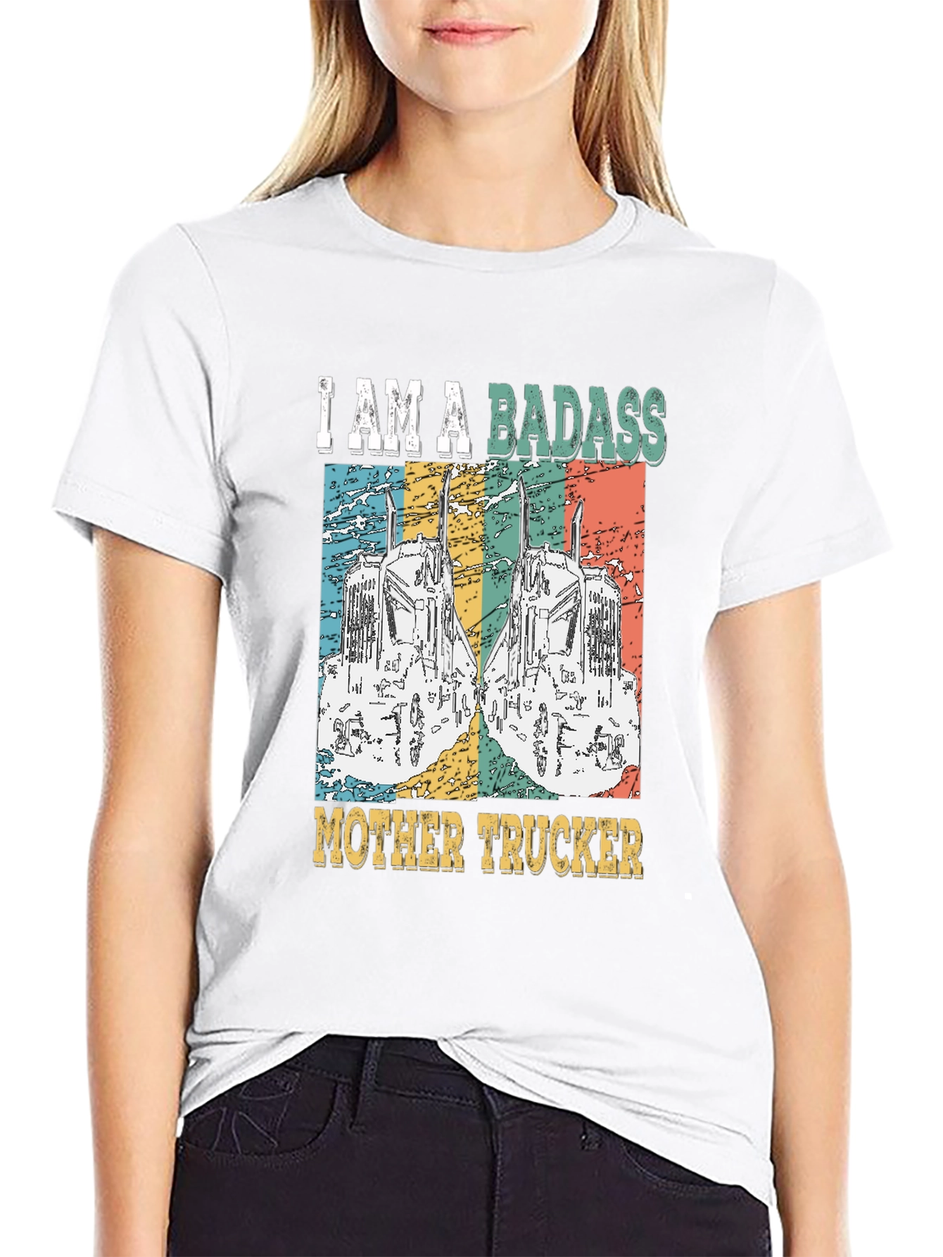 Badass Mother Trucker Graphic T-Shirt