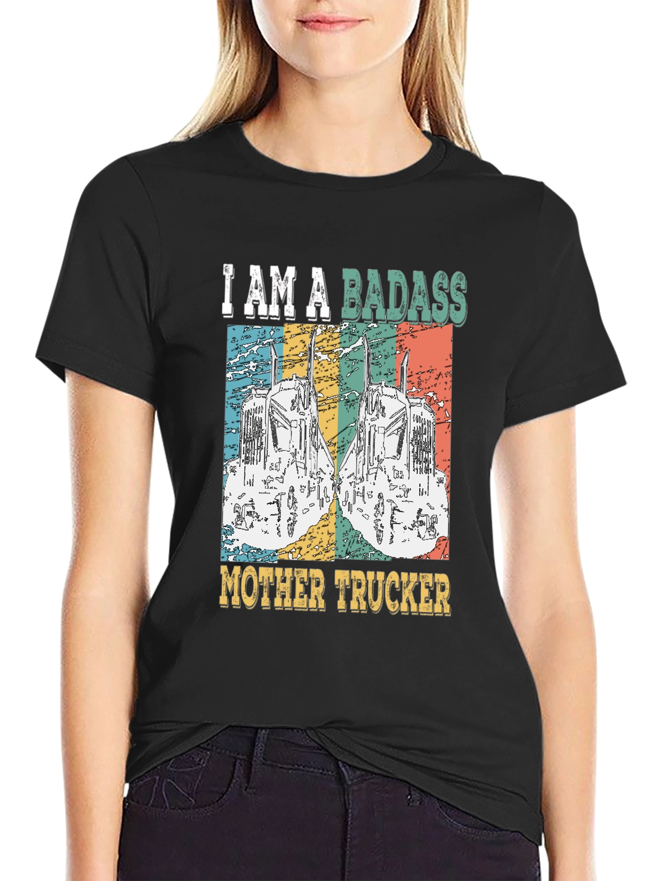 Badass Mother Trucker Graphic T-Shirt