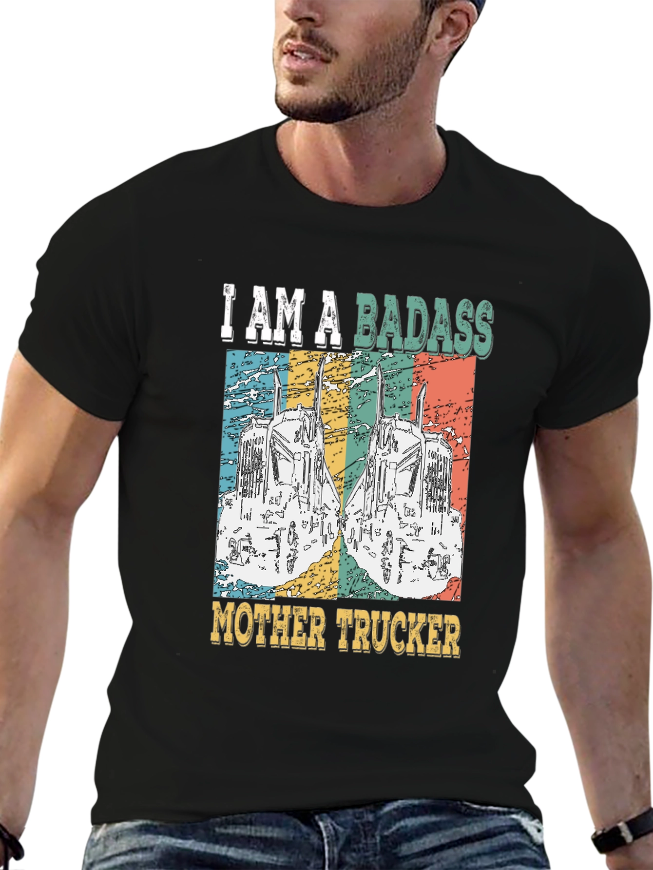 Badass Mother Trucker Graphic T-Shirt