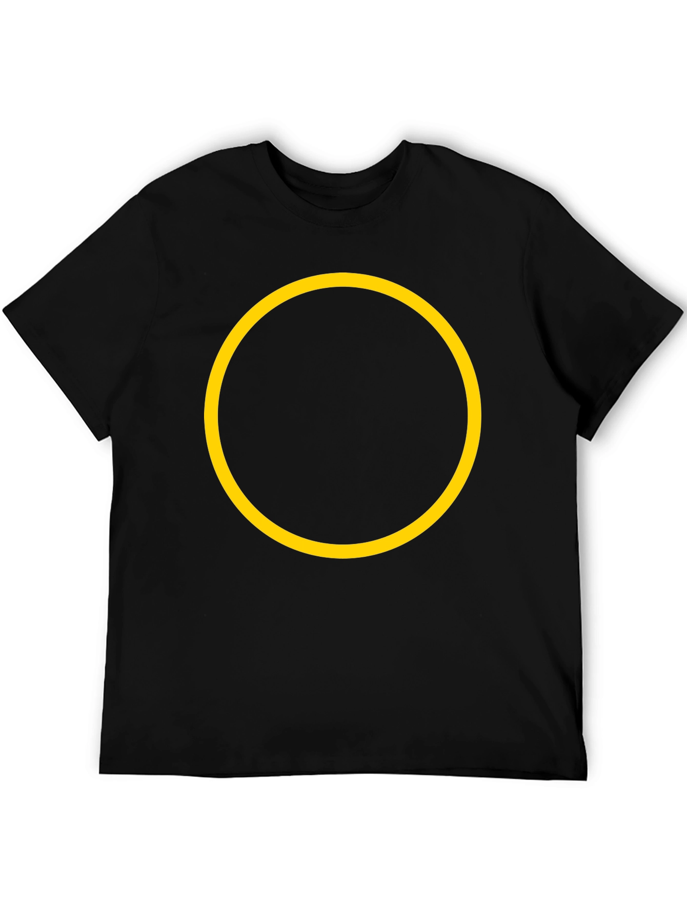 Black Tee with Yellow Circle Graphic