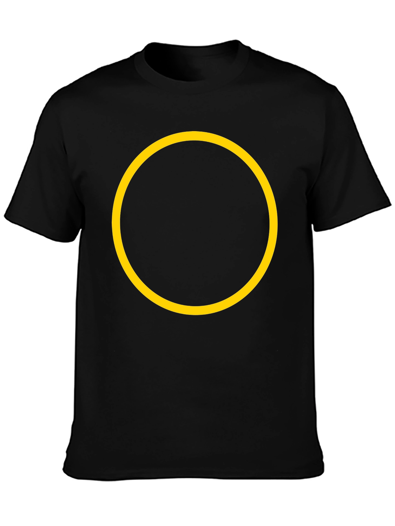 Black Tee with Yellow Circle Graphic
