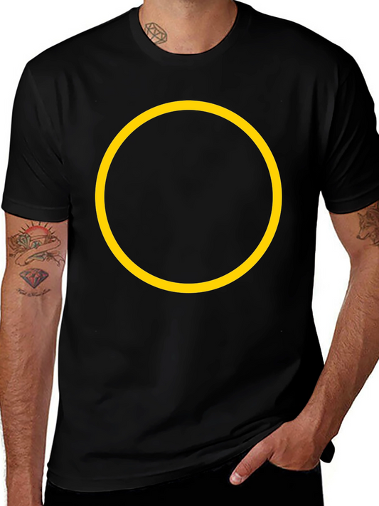 Black Tee with Yellow Circle Graphic