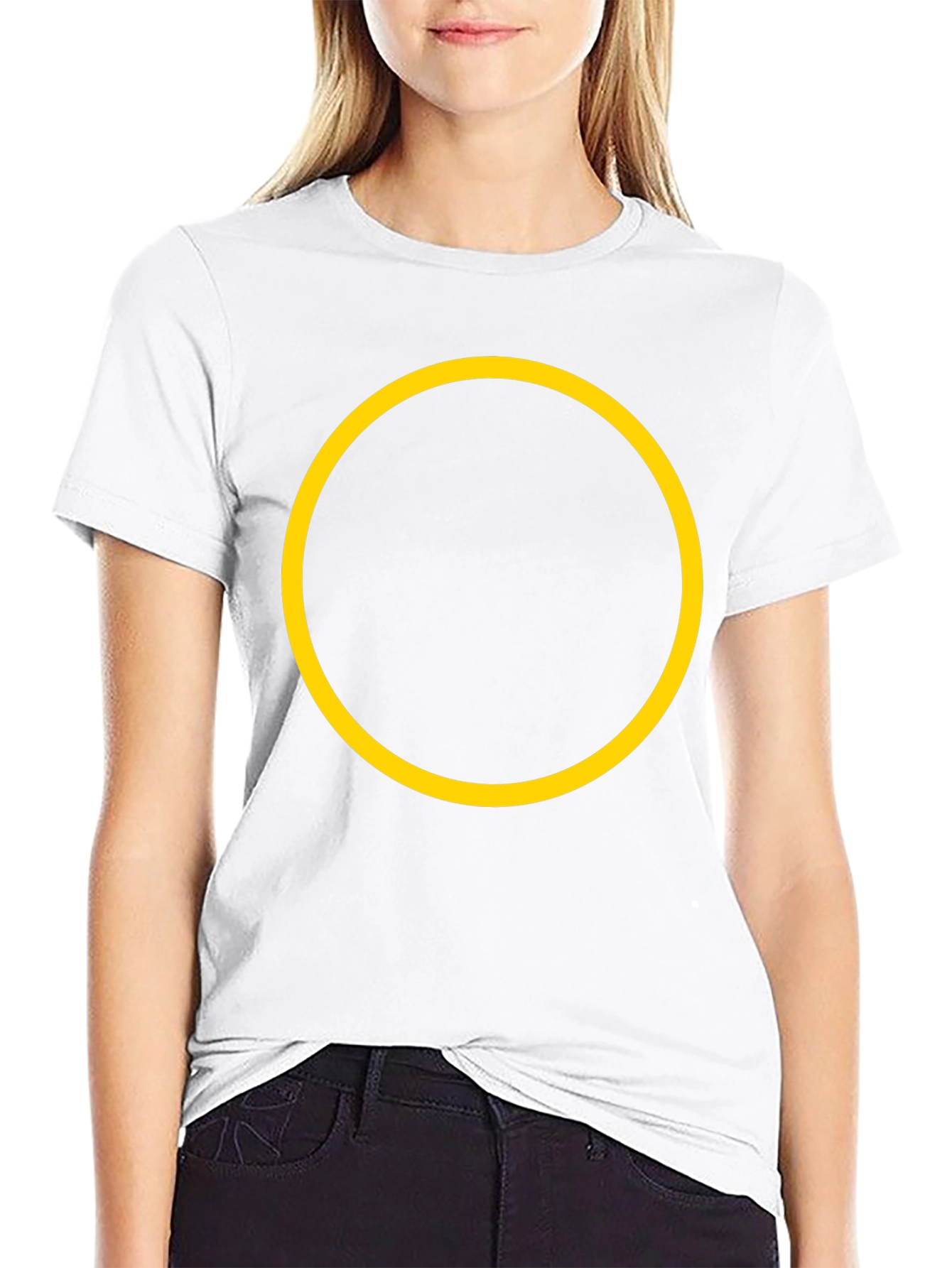 Black Tee with Yellow Circle Graphic