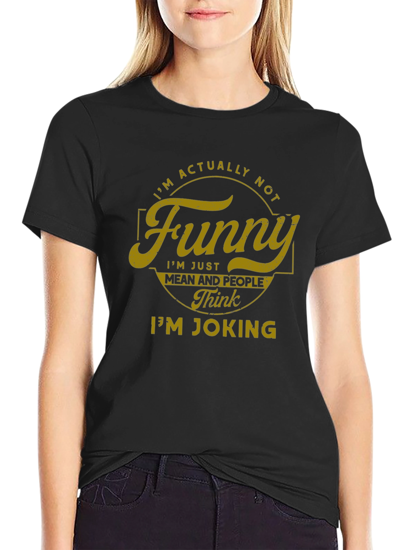 Funny? Sarcastic Graphic Tee - Black Cotton Blend T-Shirt