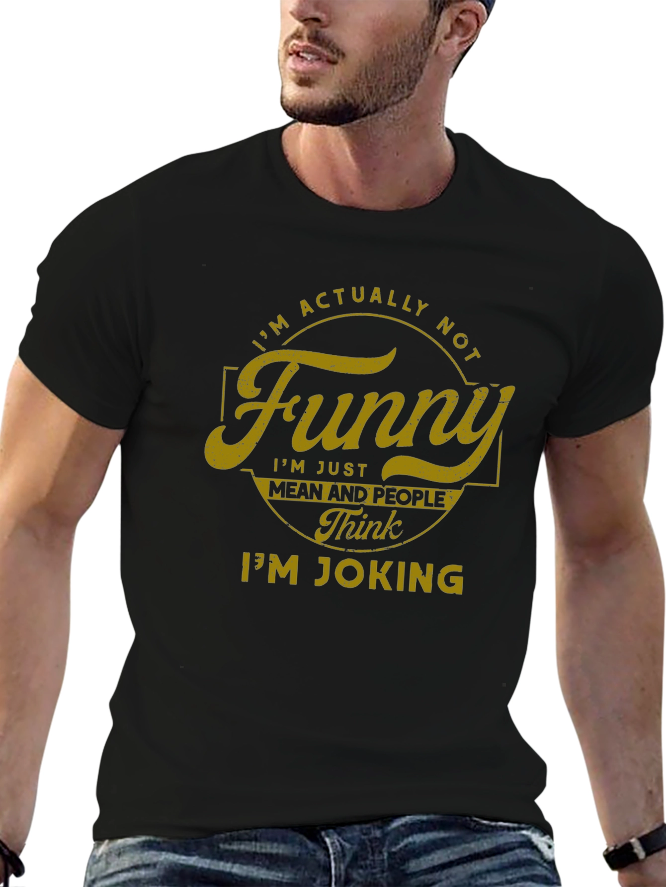 Funny? Sarcastic Graphic Tee - Black Cotton Blend T-Shirt