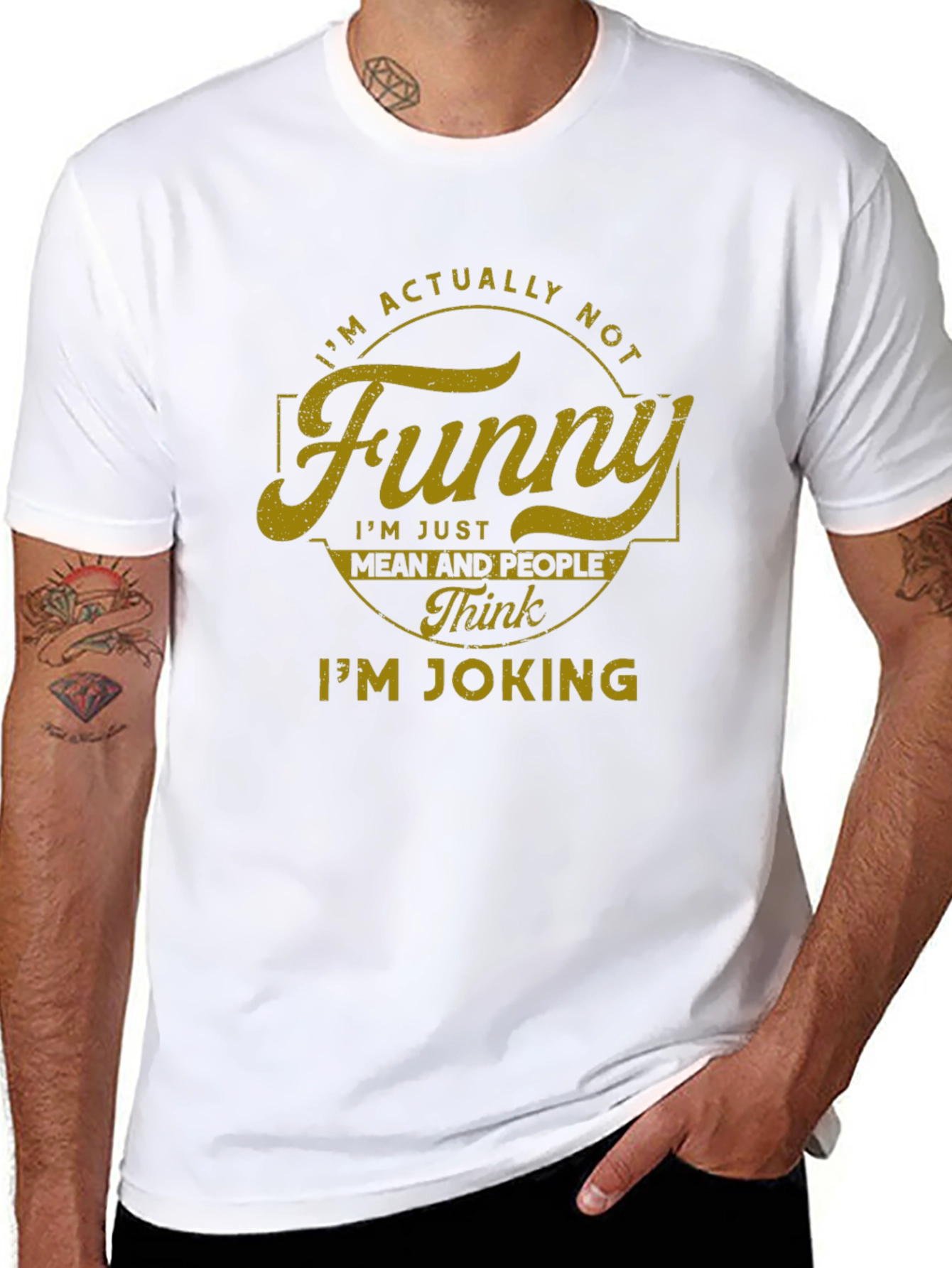 Funny? Sarcastic Graphic Tee - Black Cotton Blend T-Shirt