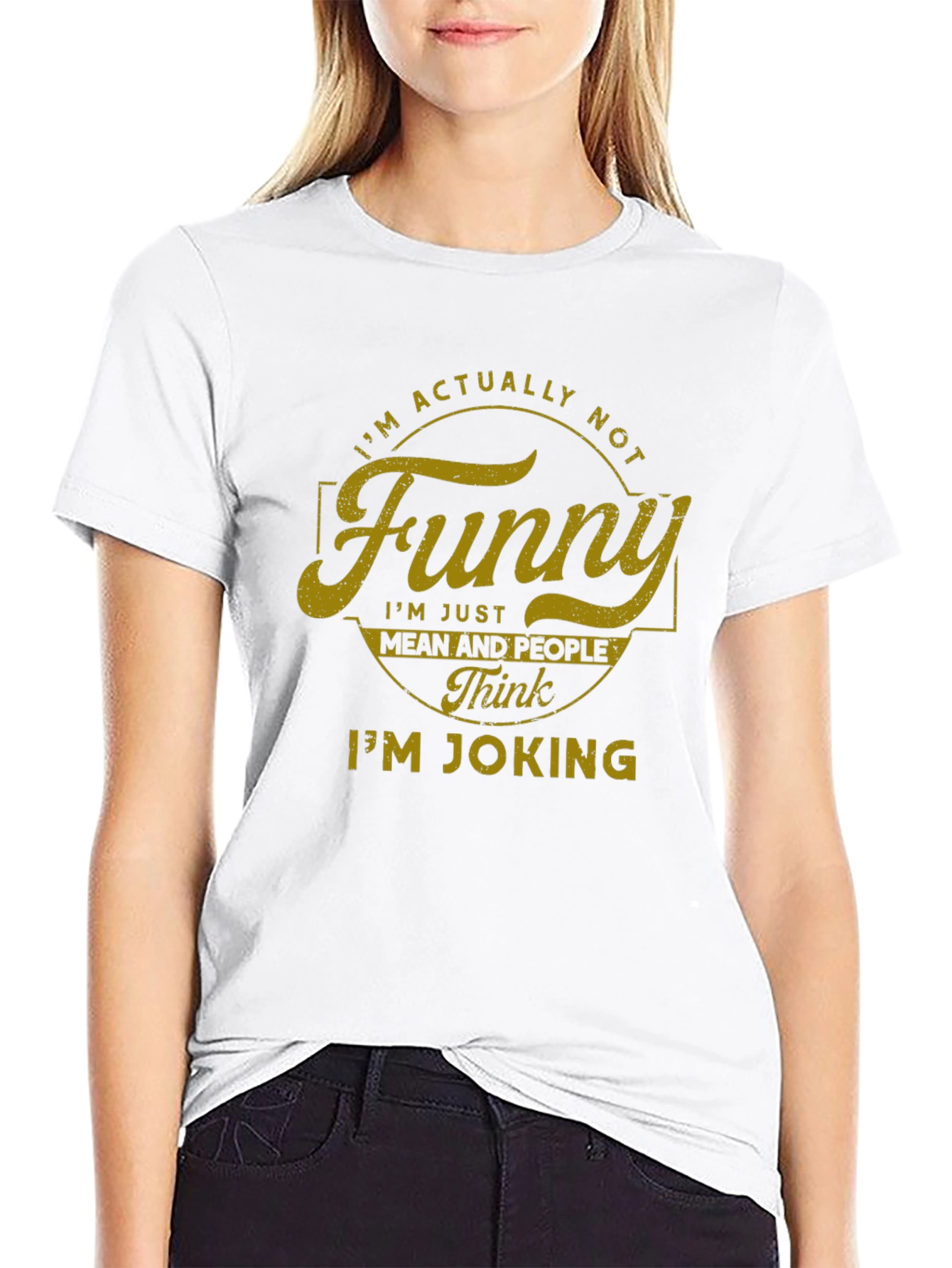 Funny? Sarcastic Graphic Tee - Black Cotton Blend T-Shirt