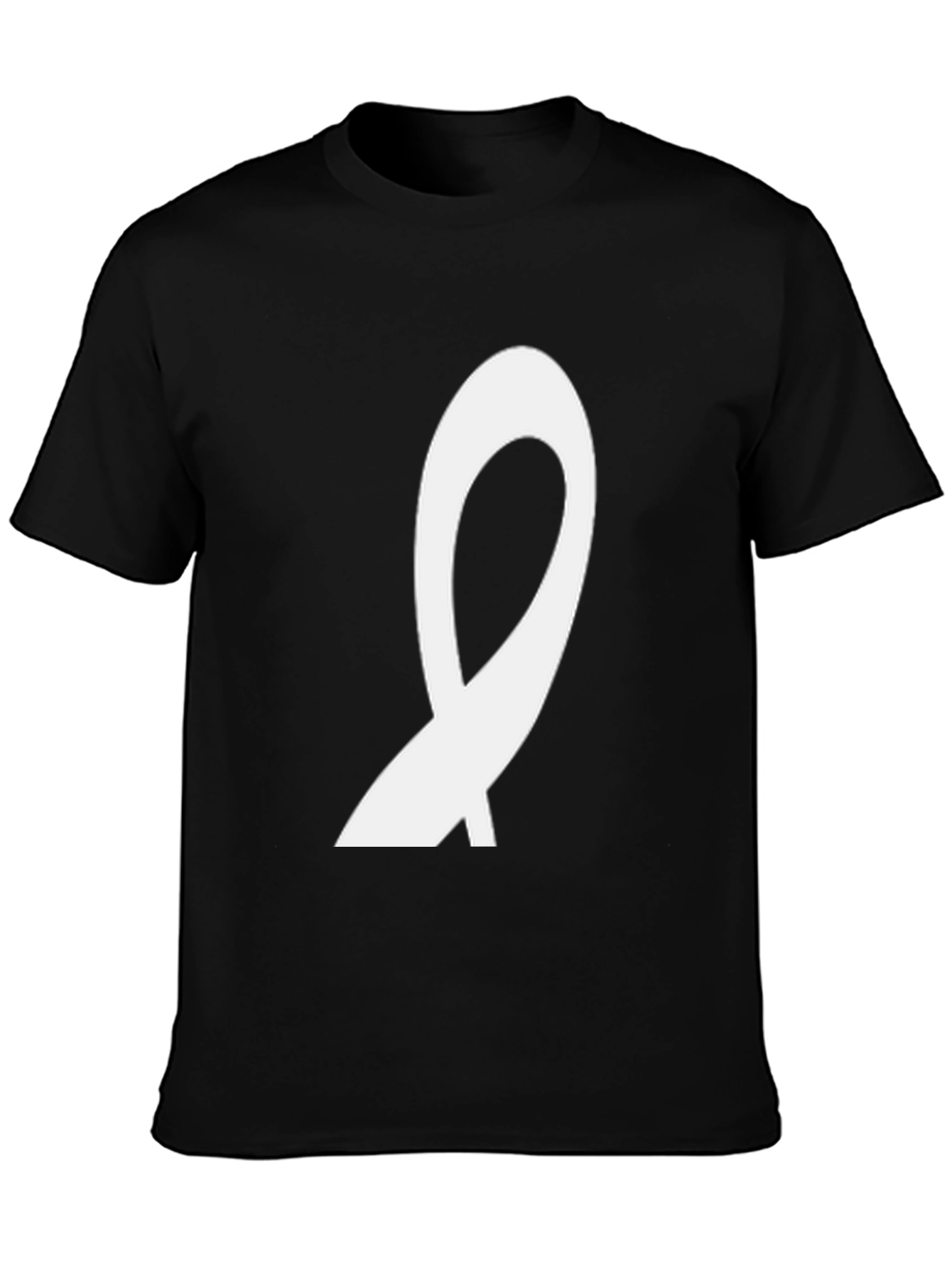 Minimalist White Ribbon Graphic Tee