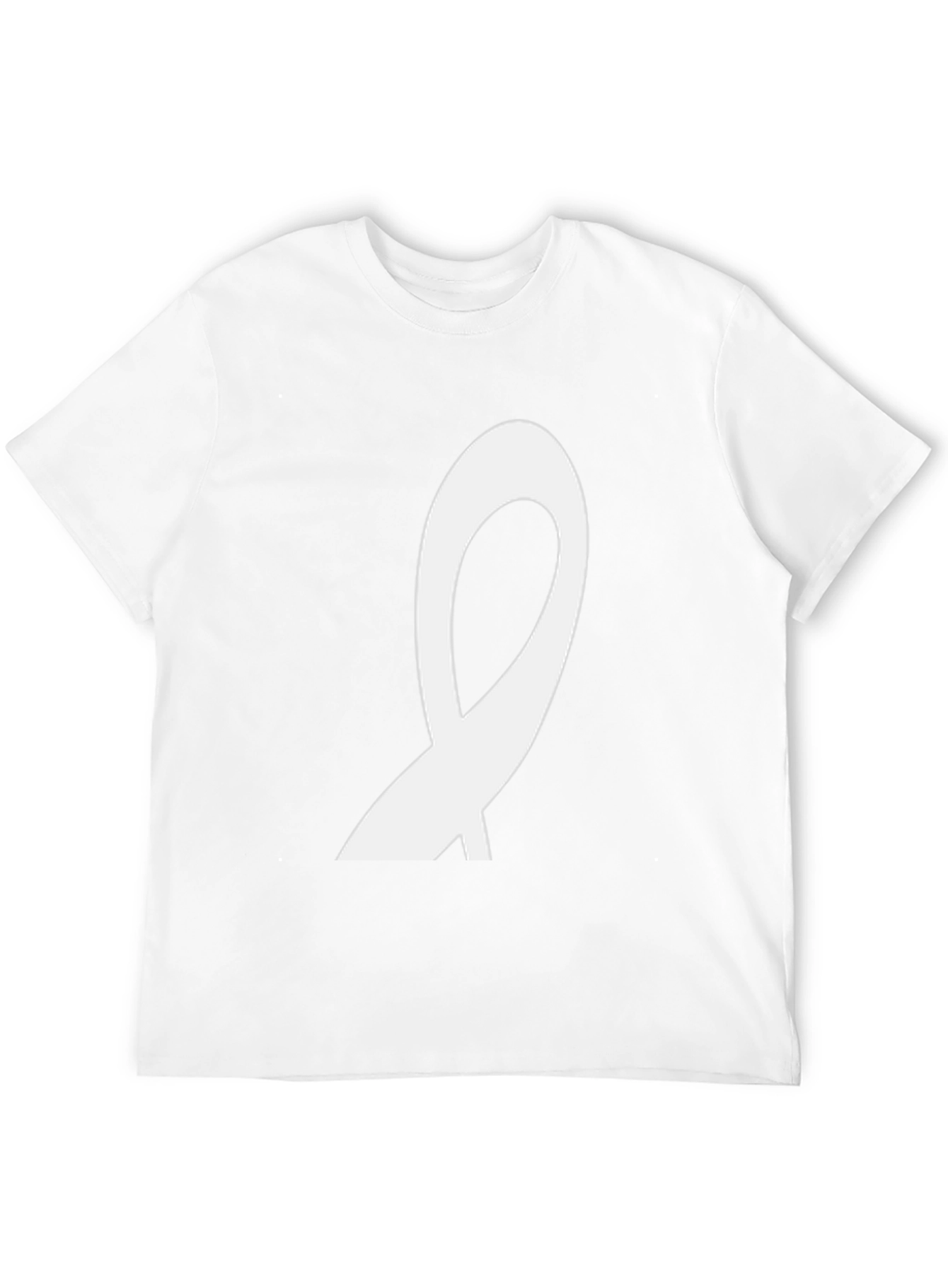 Minimalist White Ribbon Graphic Tee