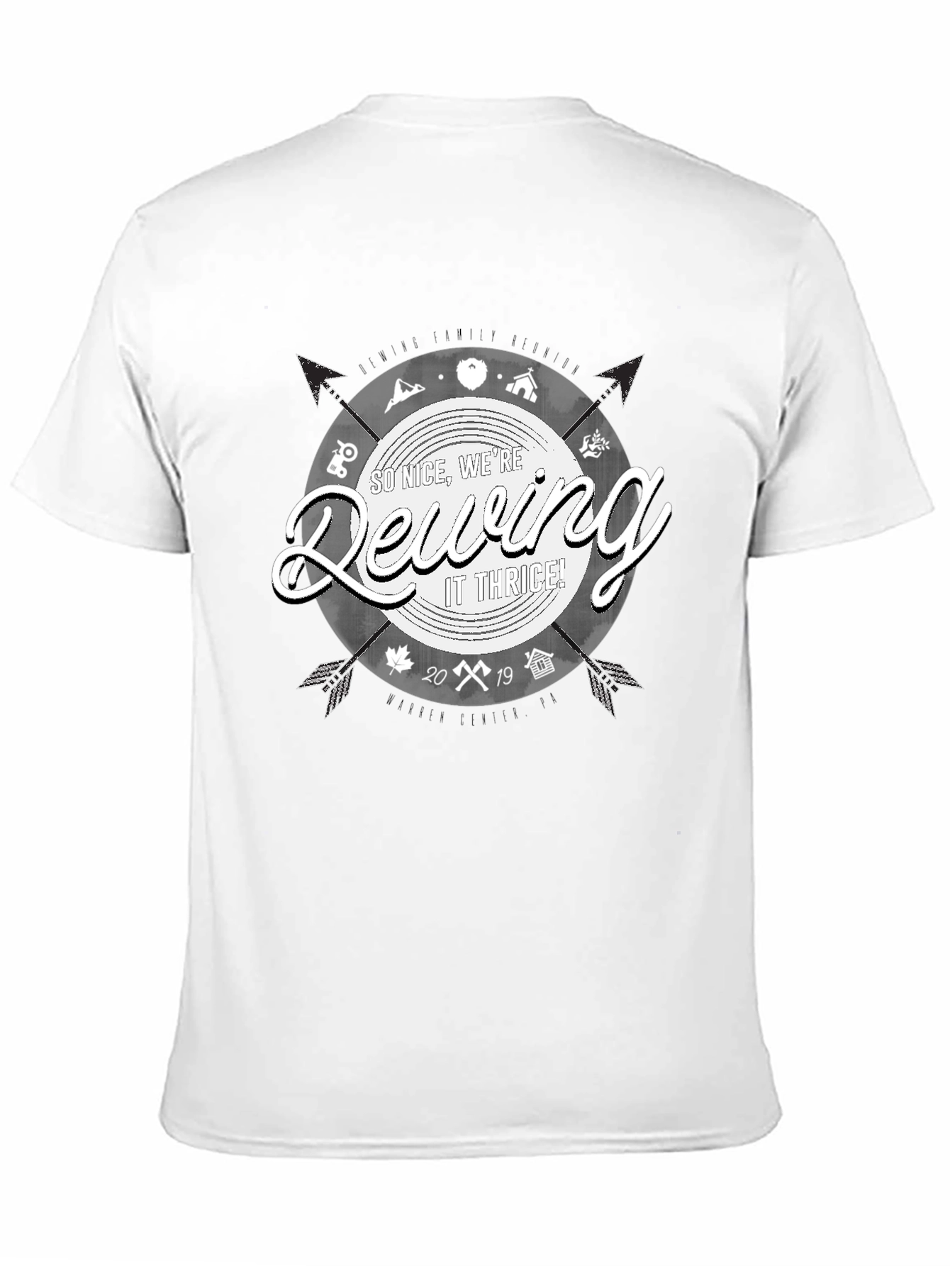 Dewing It Thrice Black Graphic T-Shirt