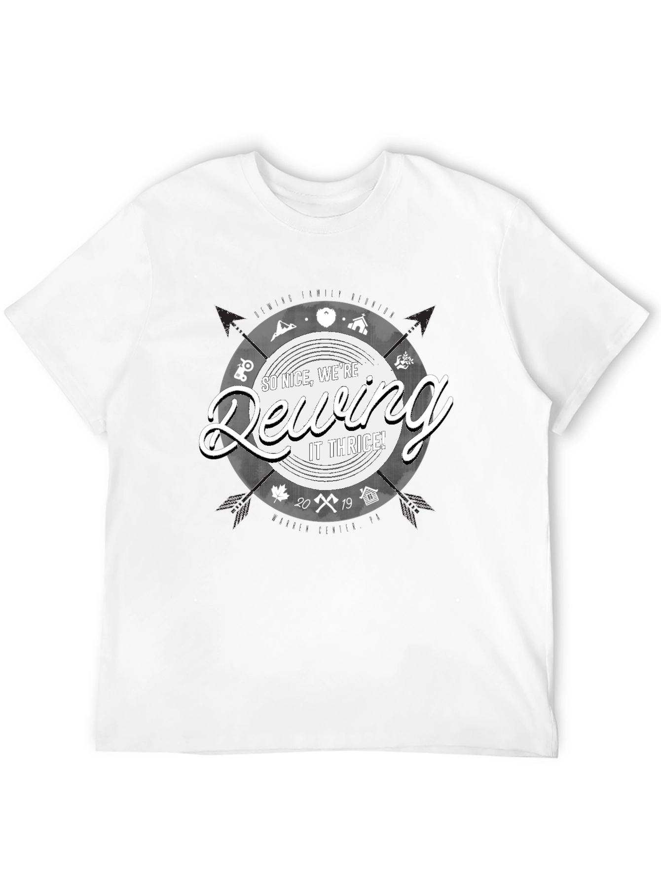 Dewing It Thrice Black Graphic T-Shirt