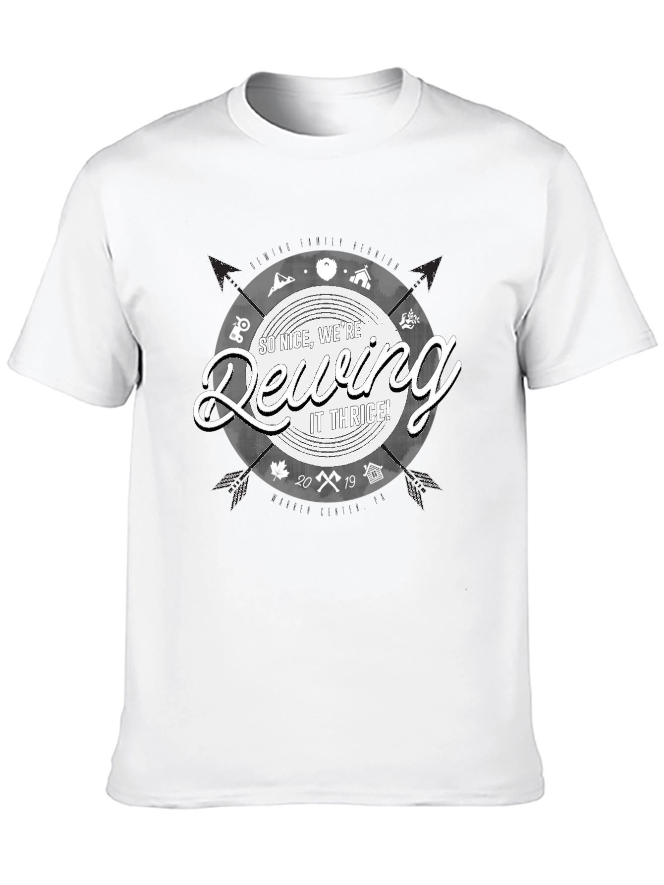 Dewing It Thrice Black Graphic T-Shirt