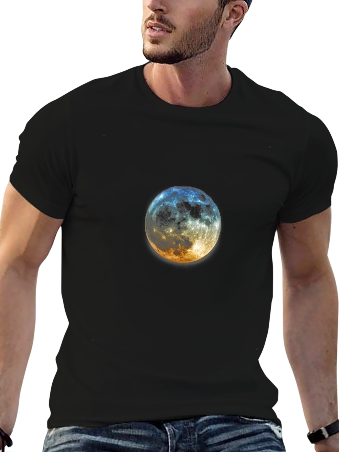 Moon Phase Graphic Black T-Shirt