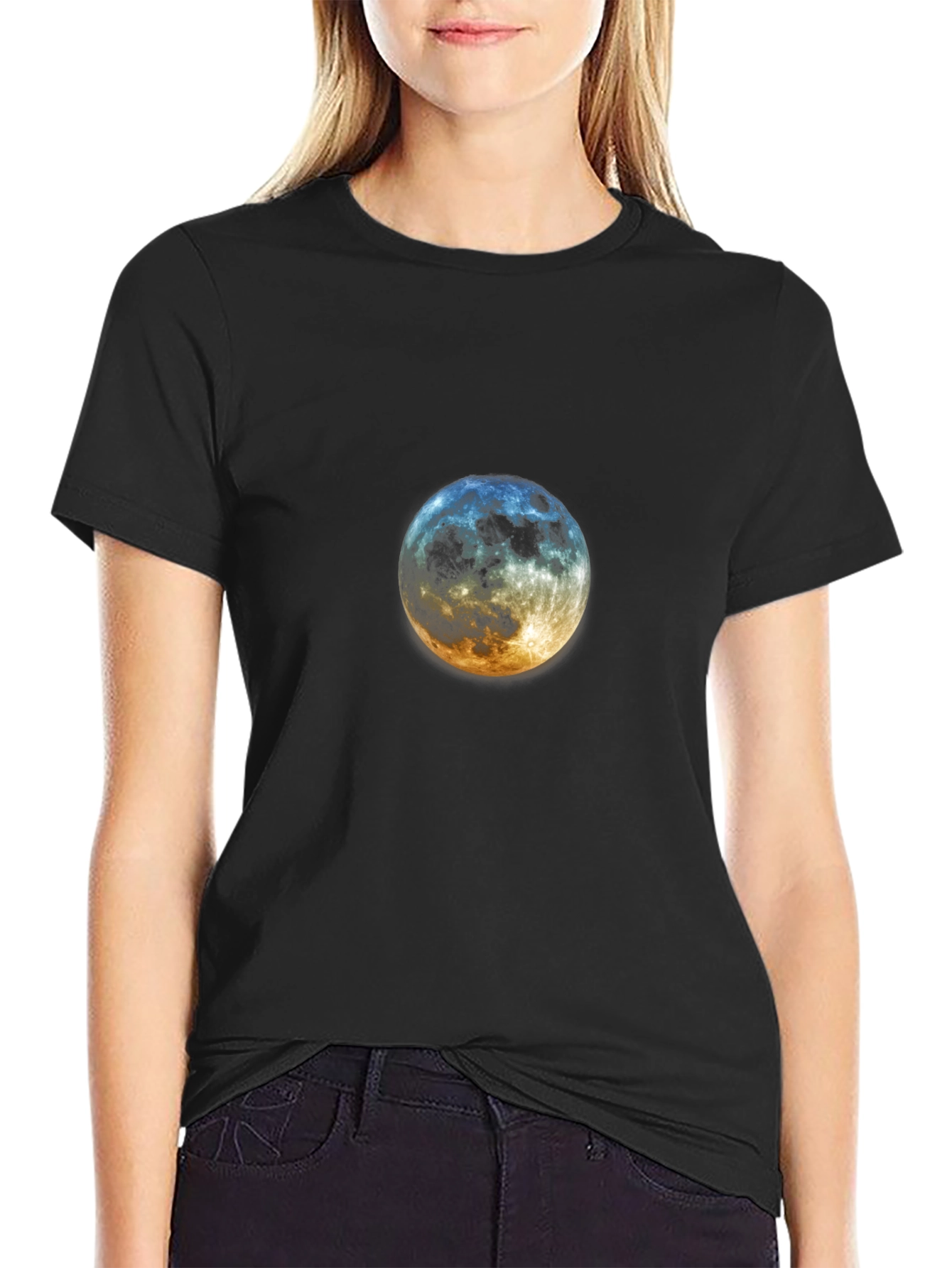 Moon Phase Graphic Black T-Shirt