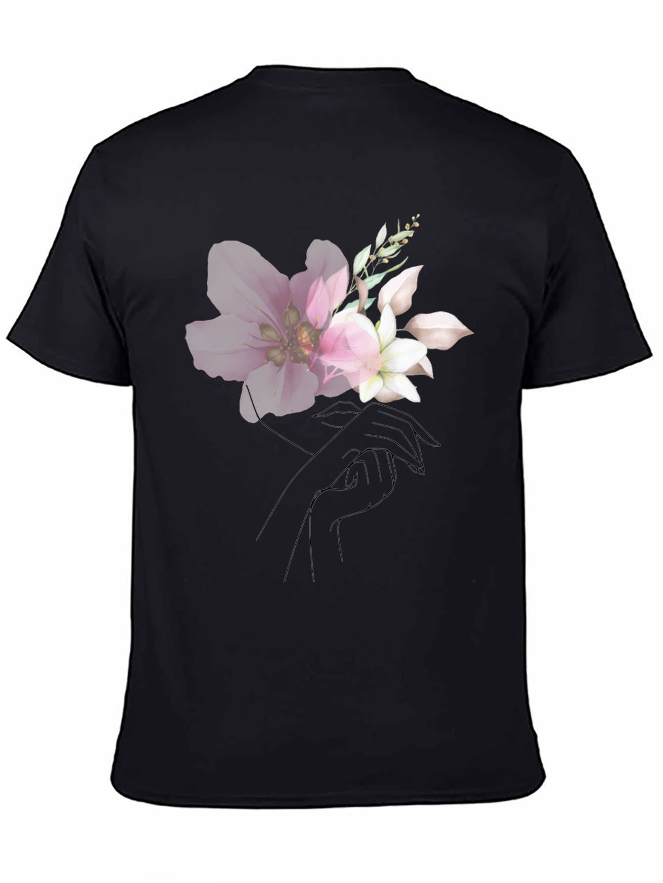 Floral Graphic Black T-Shirt - Modern Style