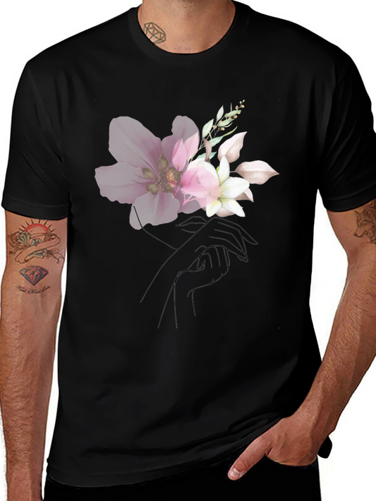 Floral Graphic Black T-Shirt - Modern Style