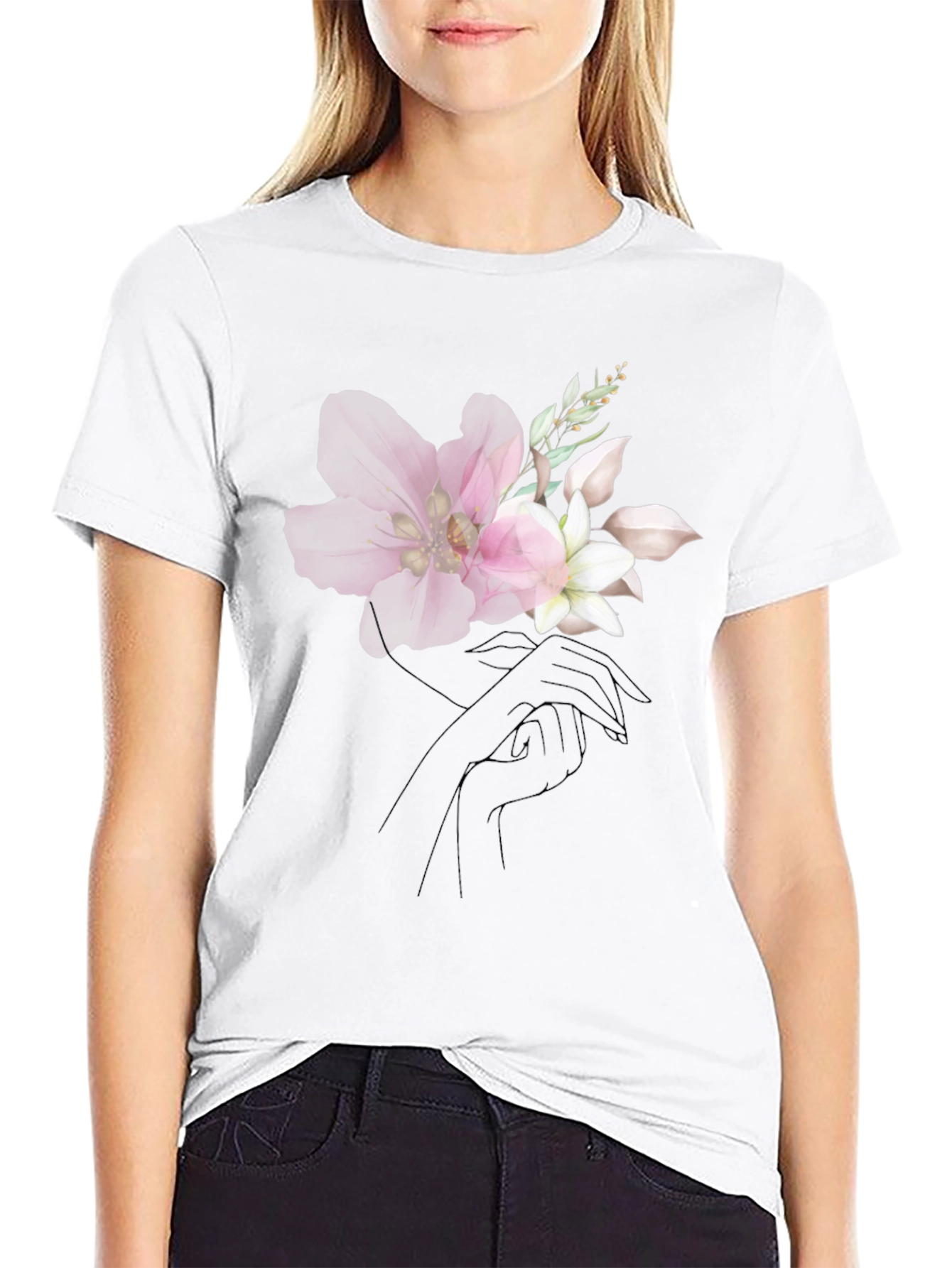 Floral Graphic Black T-Shirt - Modern Style