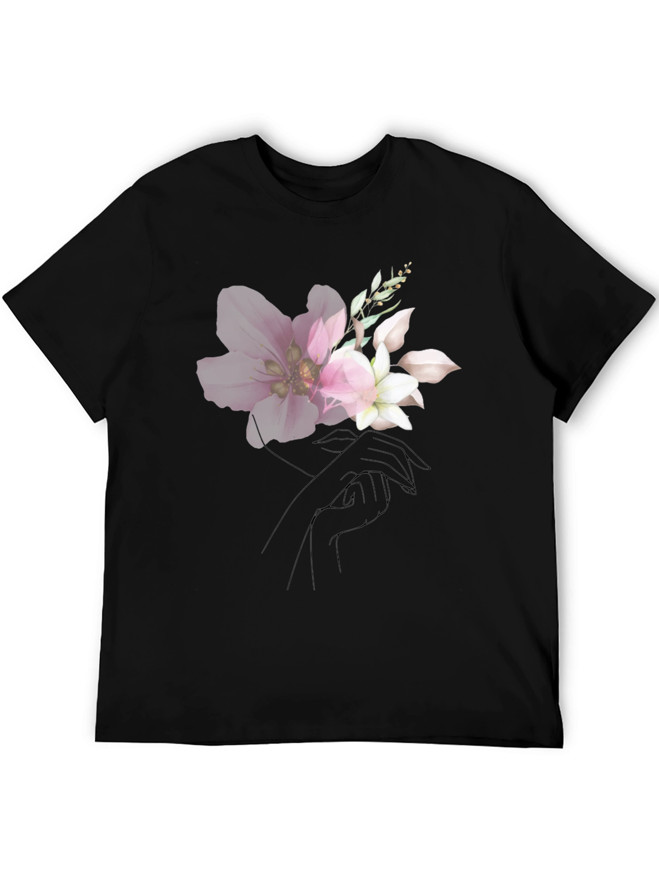 Floral Graphic Black T-Shirt - Modern Style