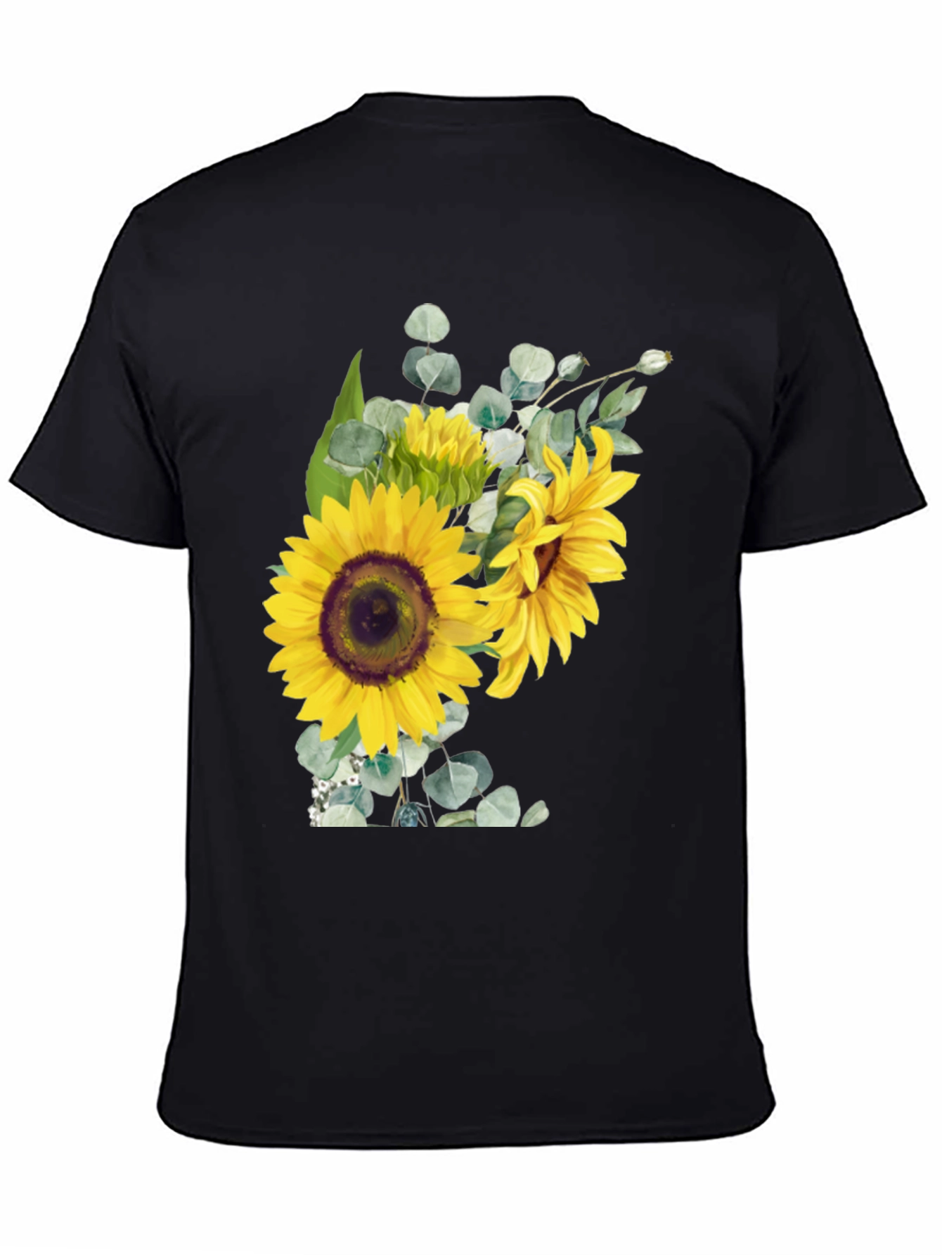 Sunflower Bouquet Graphic Tee - Black
