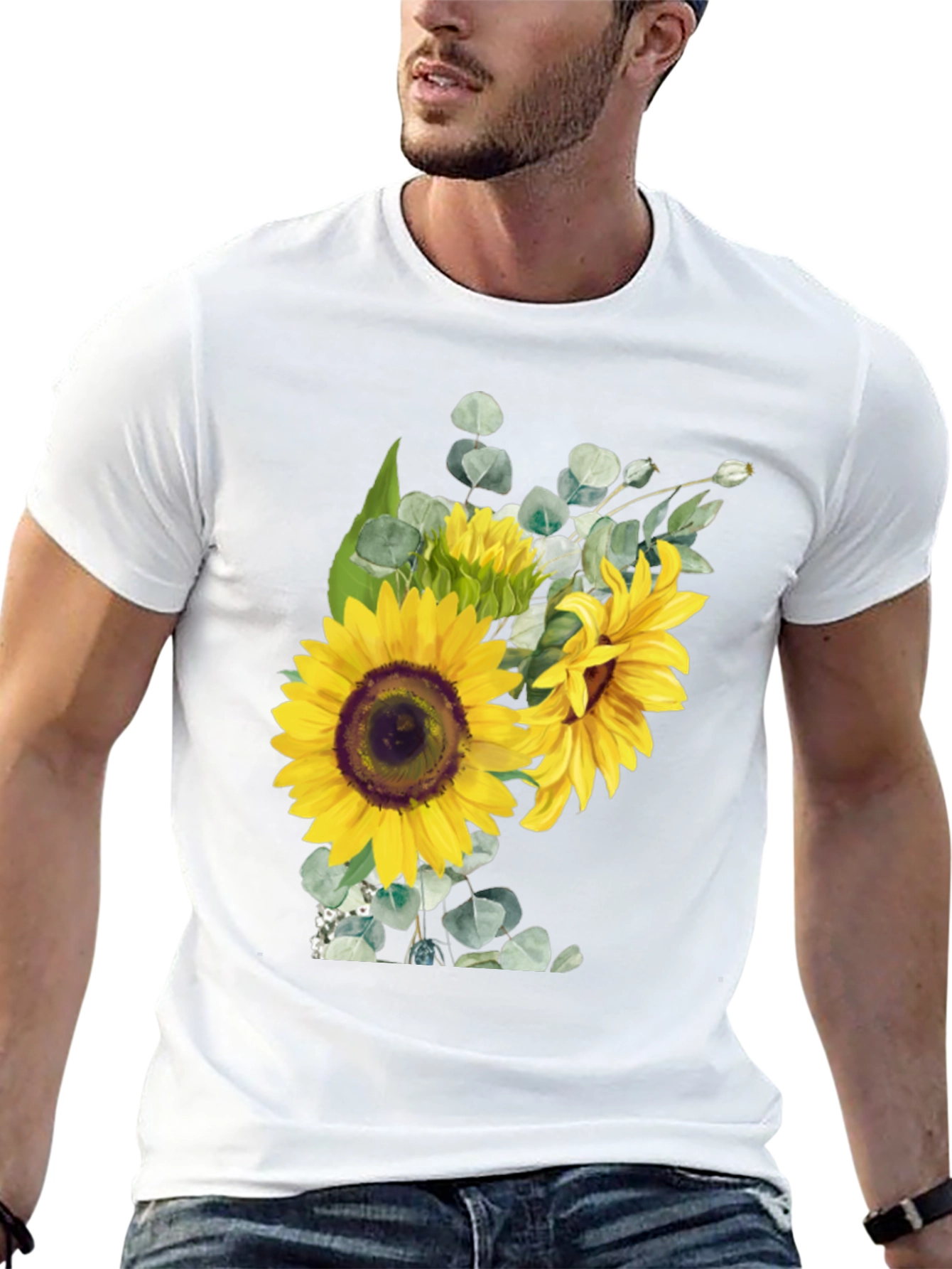 Sunflower Bouquet Graphic Tee - Black