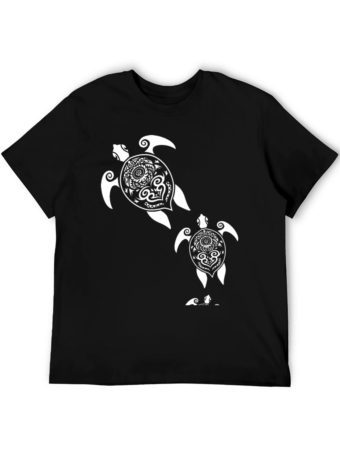 Turtle Graphic Tee - Black Cotton T-Shirt