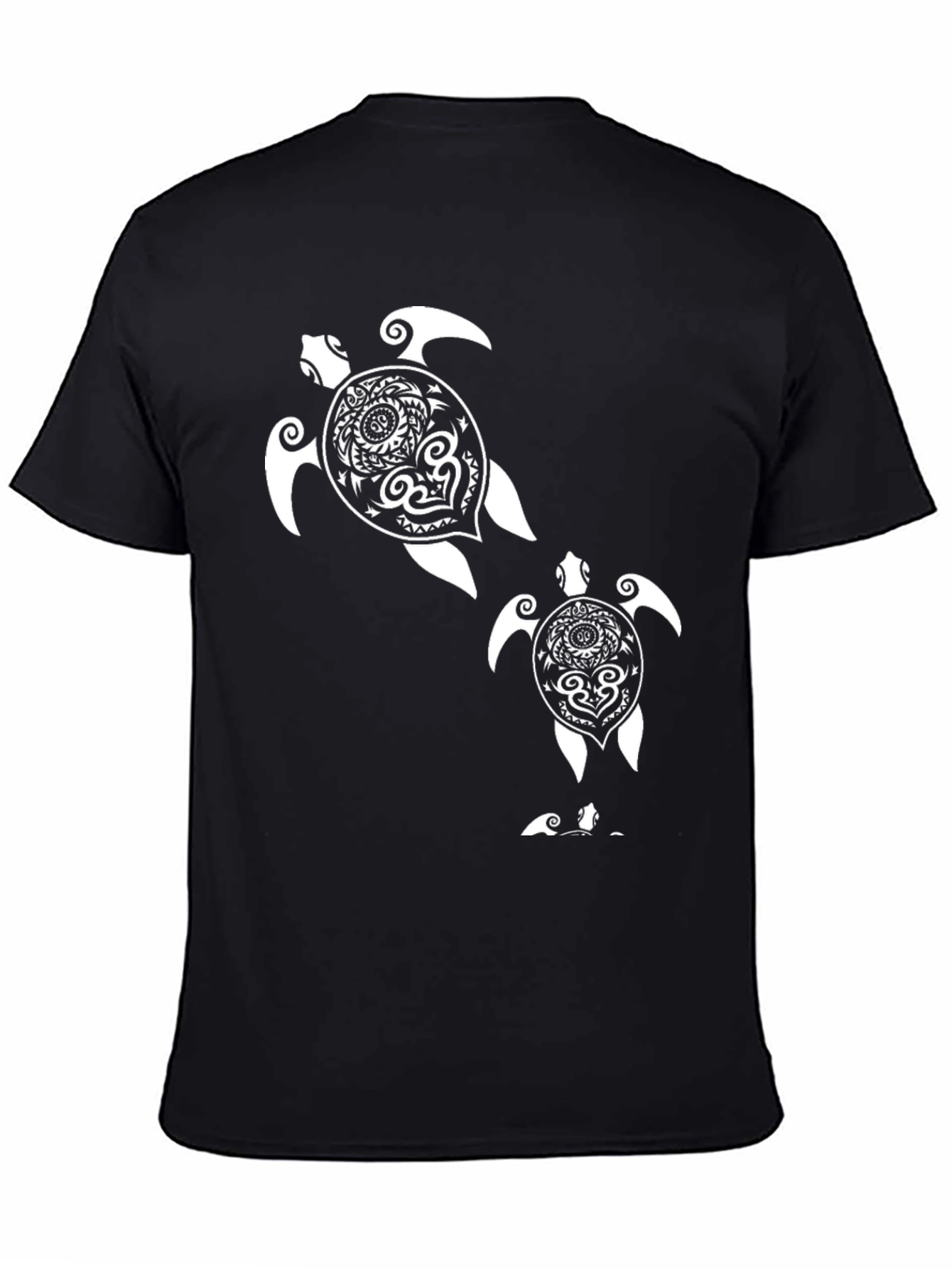 Turtle Graphic Tee - Black Cotton T-Shirt