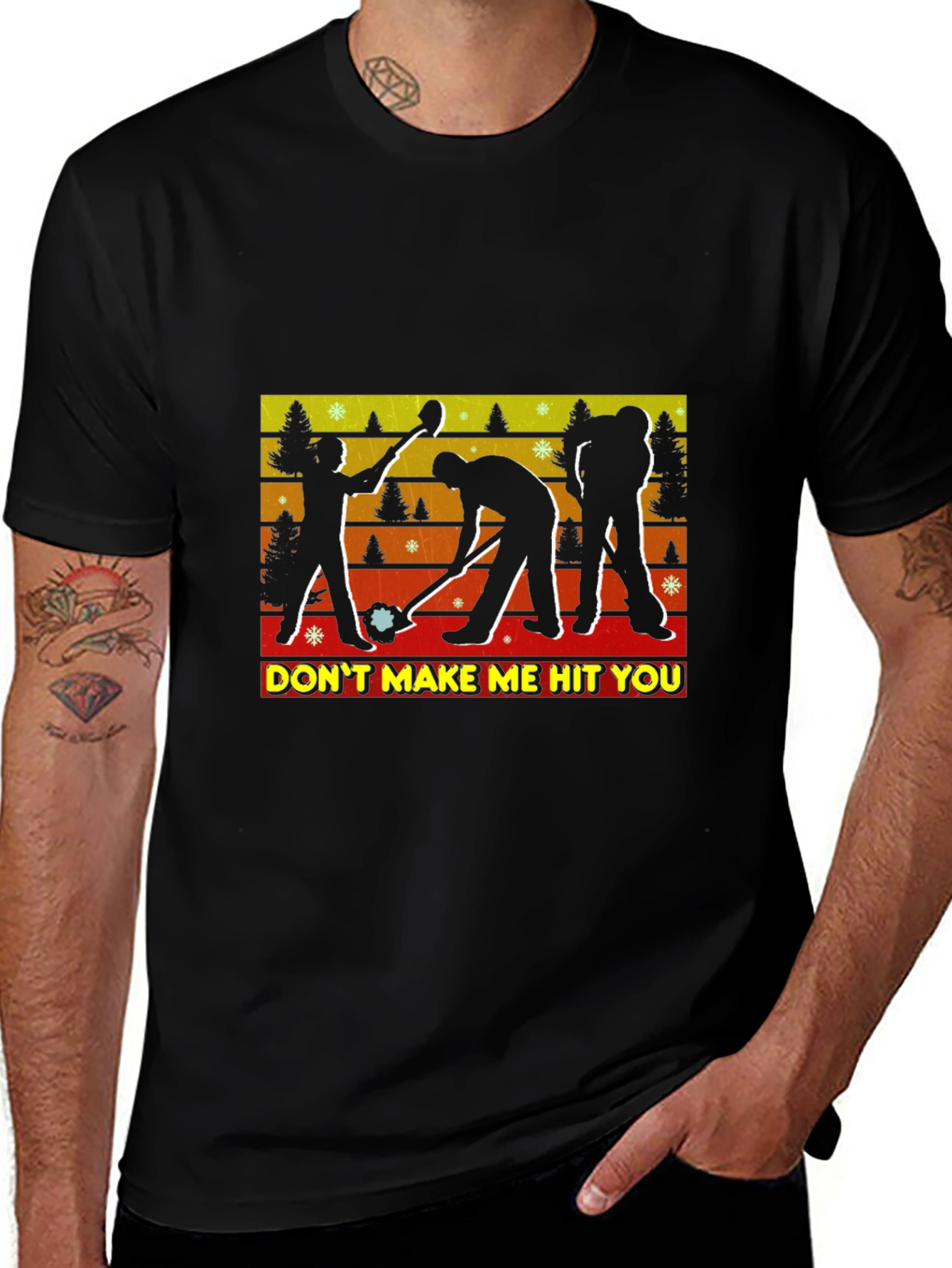 Dont Make Me Hit You Curling T-Shirt