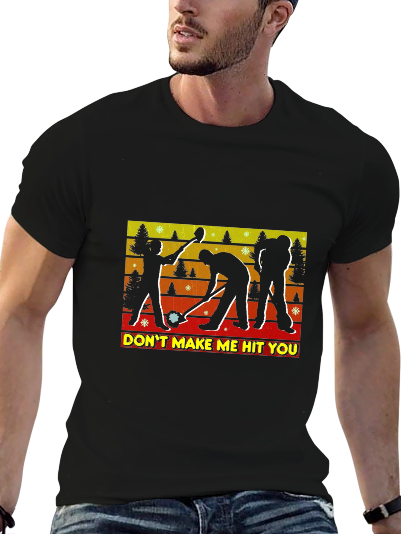 Dont Make Me Hit You Curling T-Shirt
