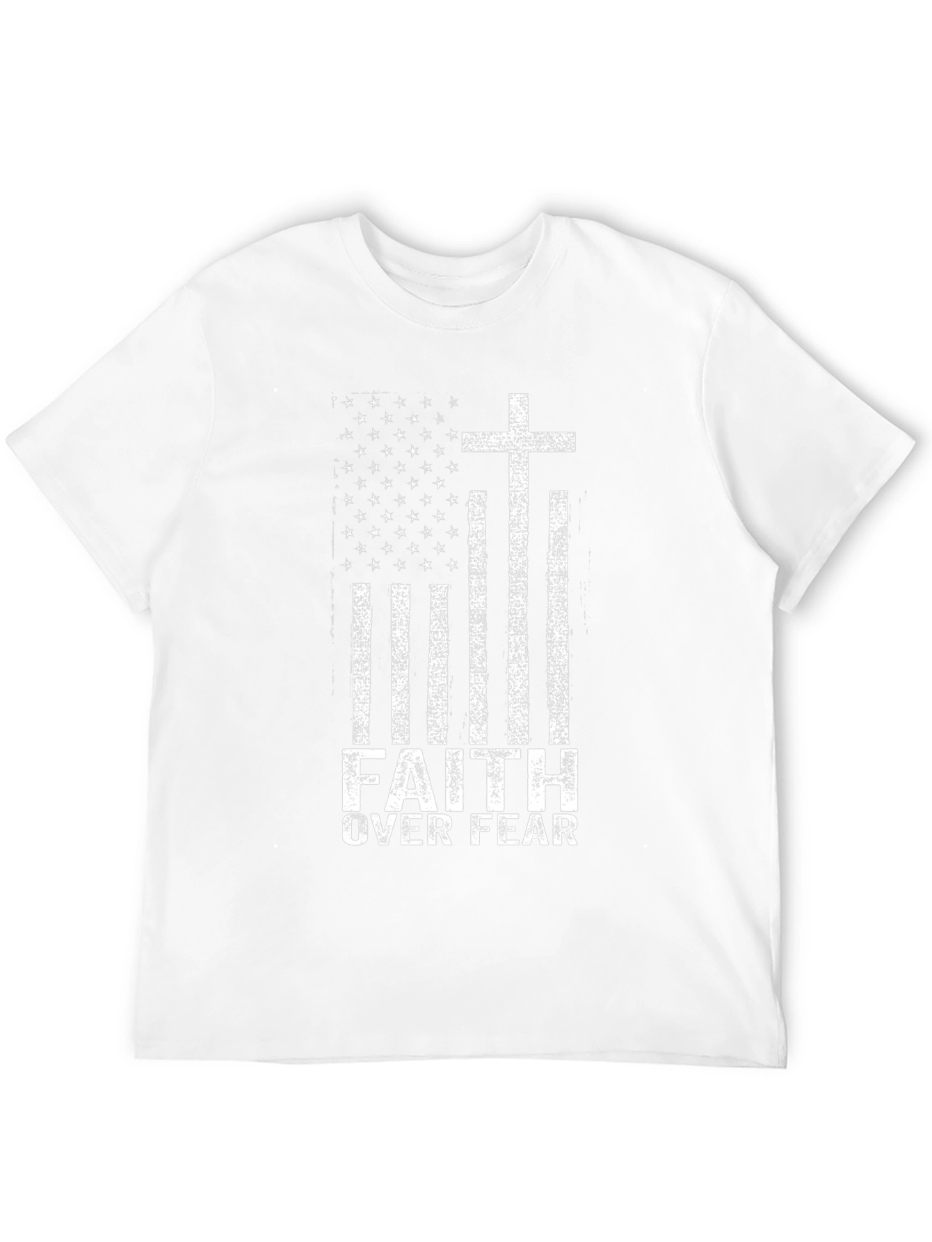 Faith Over Fear American Flag Cross Graphic T-Shirt