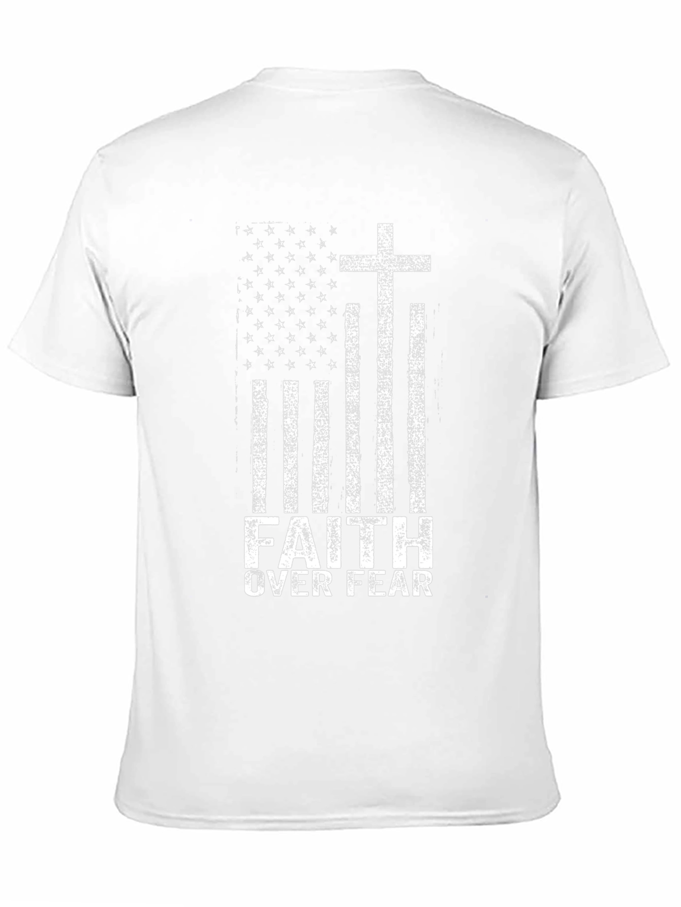 Faith Over Fear American Flag Cross Graphic T-Shirt