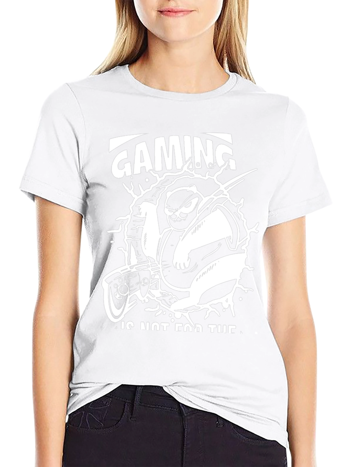 Gaming Panda T-Shirt: Black Graphic Tee for Gamers
