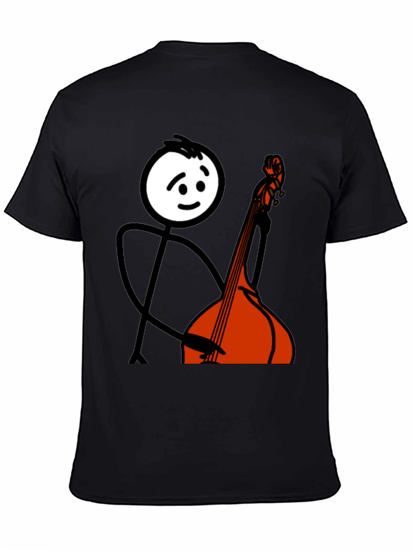 Stick Figure Bass Player Graphic Tee