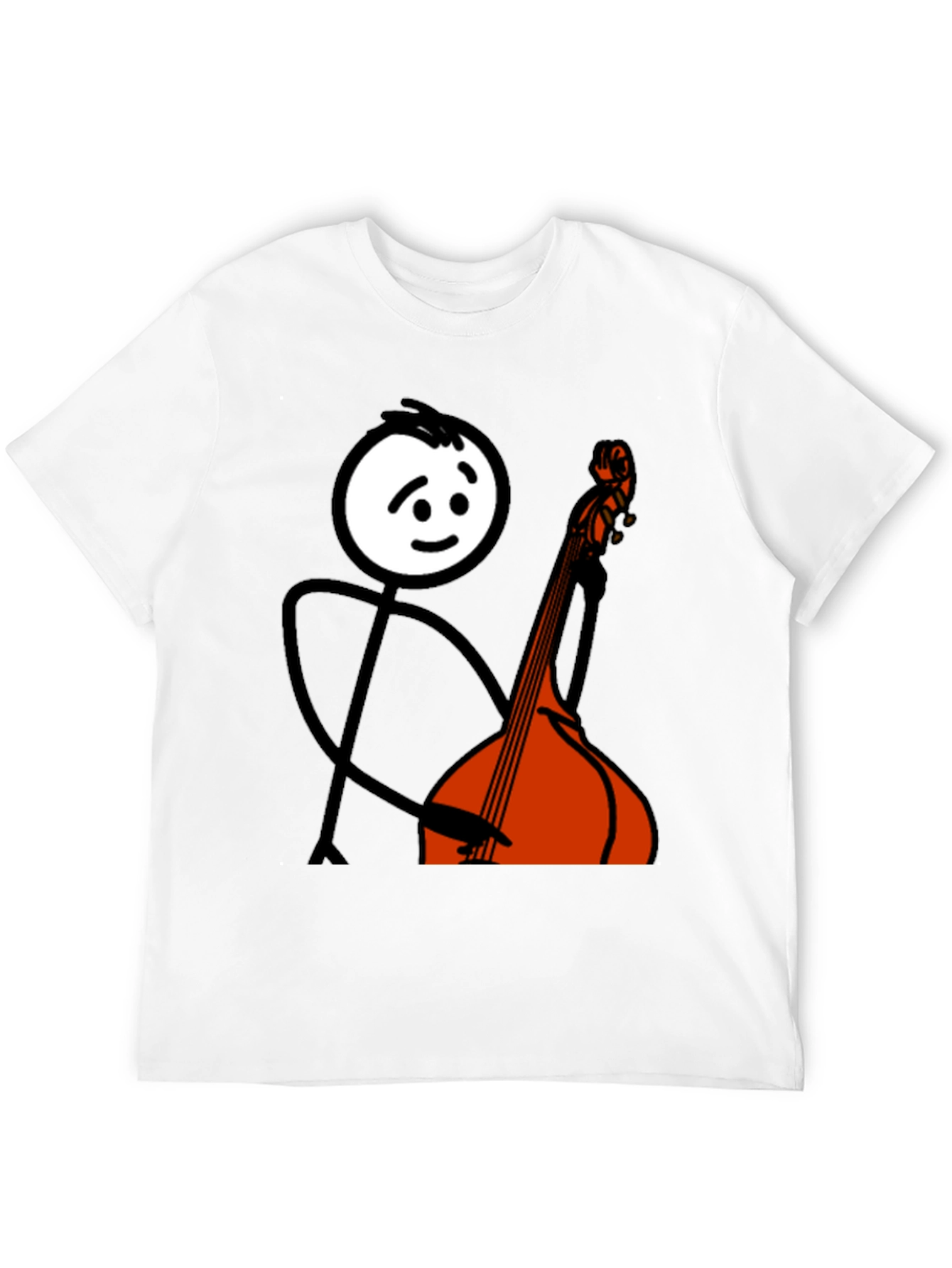 Stick Figure Bass Player Graphic Tee