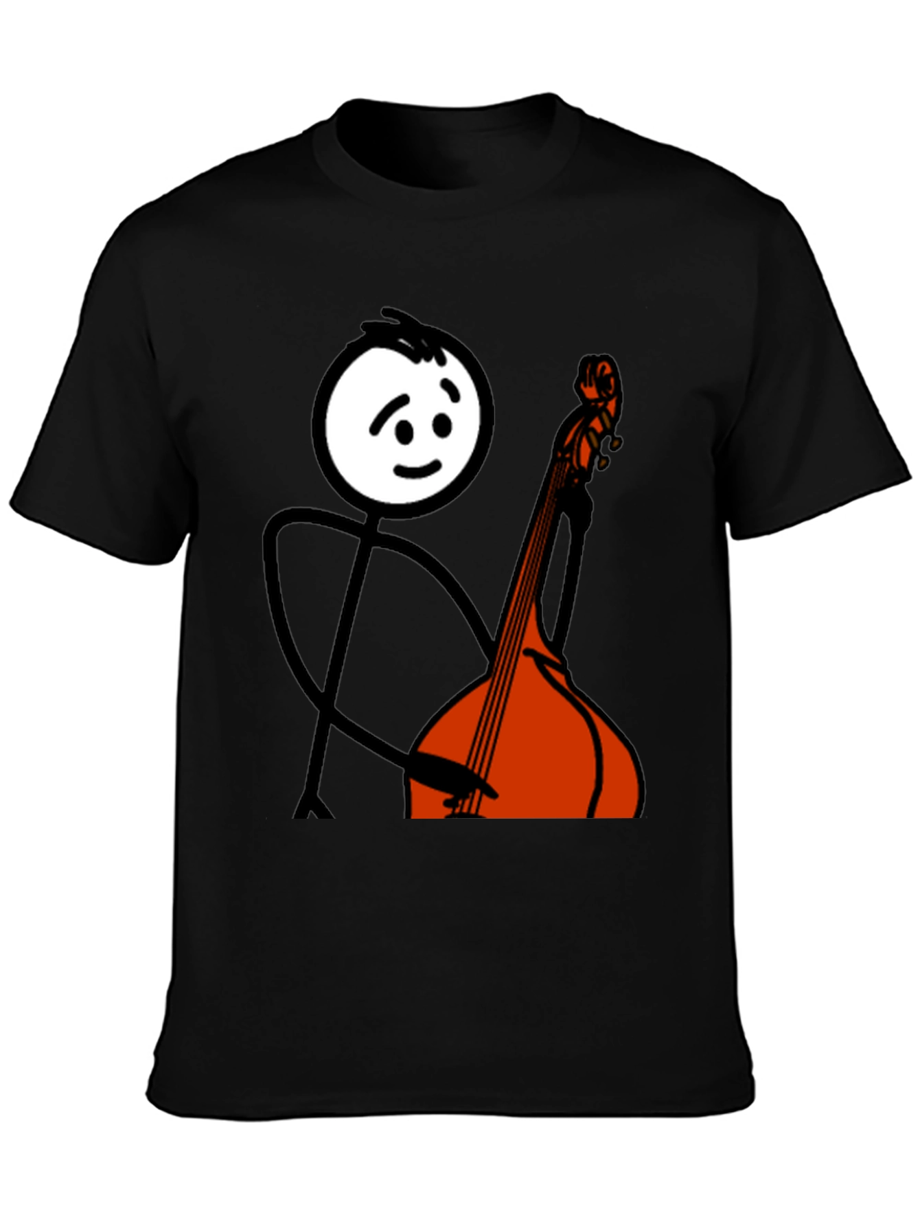 Stick Figure Bass Player Graphic Tee