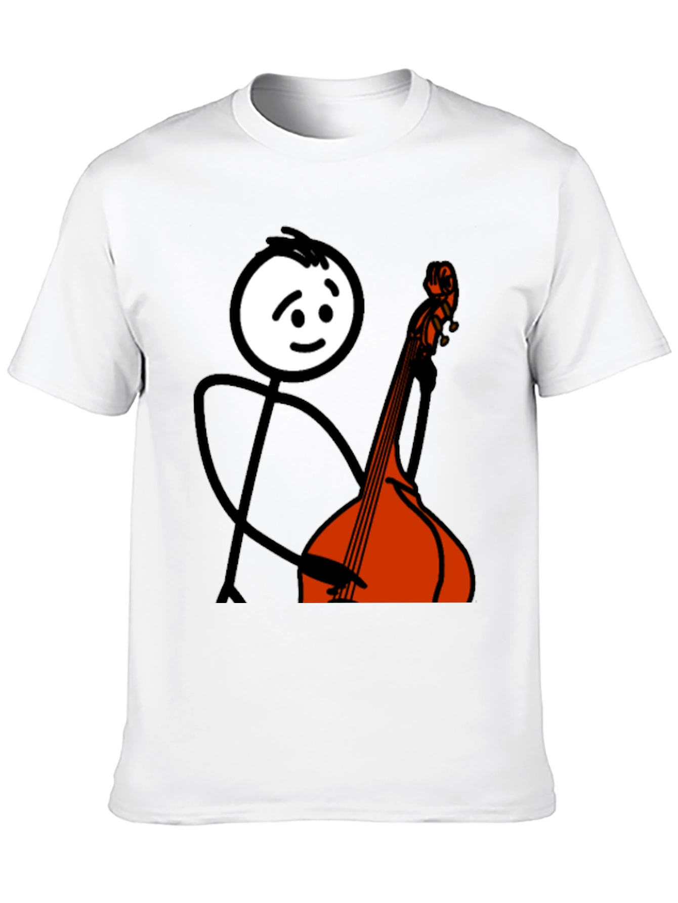 Stick Figure Bass Player Graphic Tee