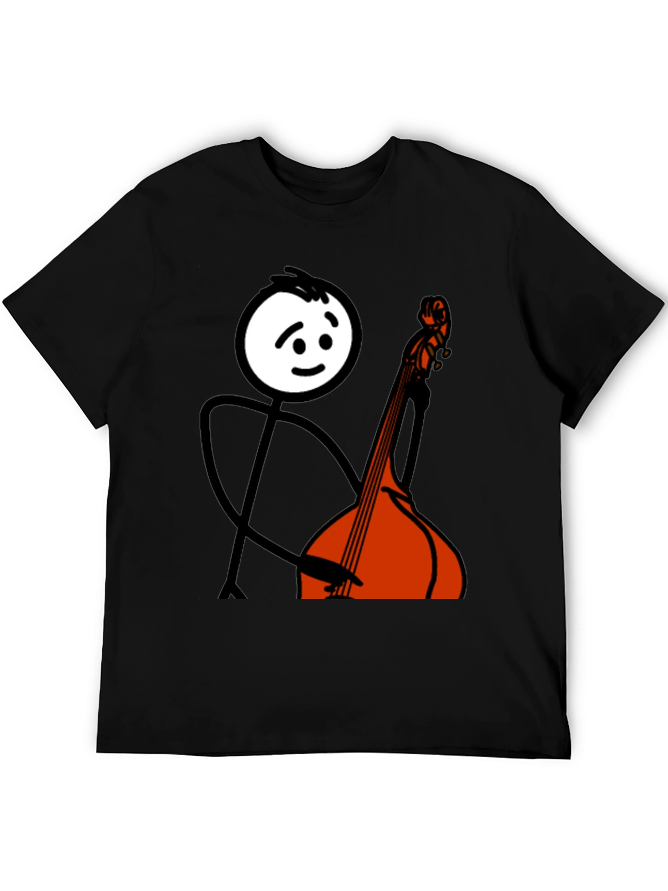 Stick Figure Bass Player Graphic Tee