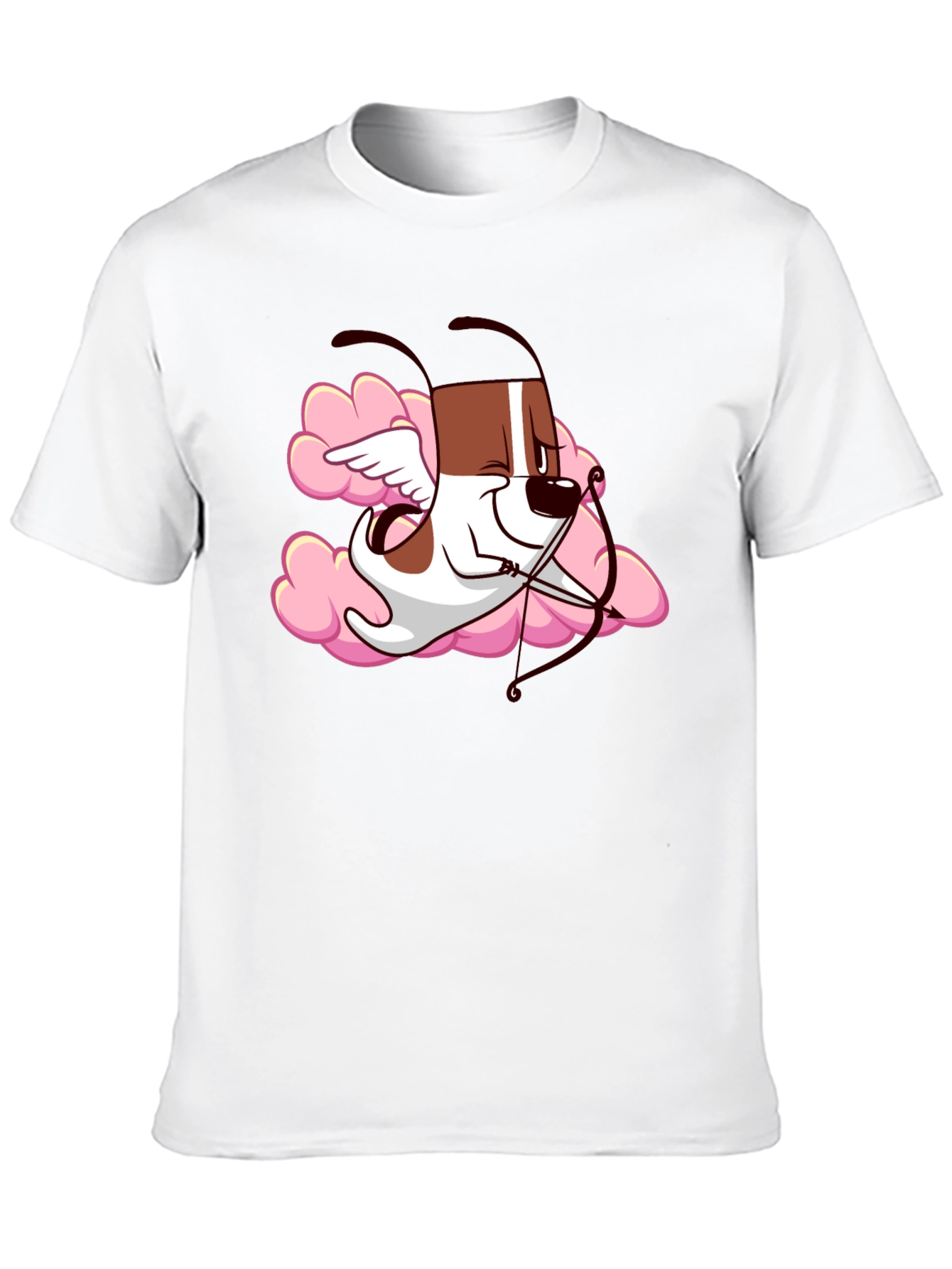 Cupid Dog Graphic T-Shirt - Black