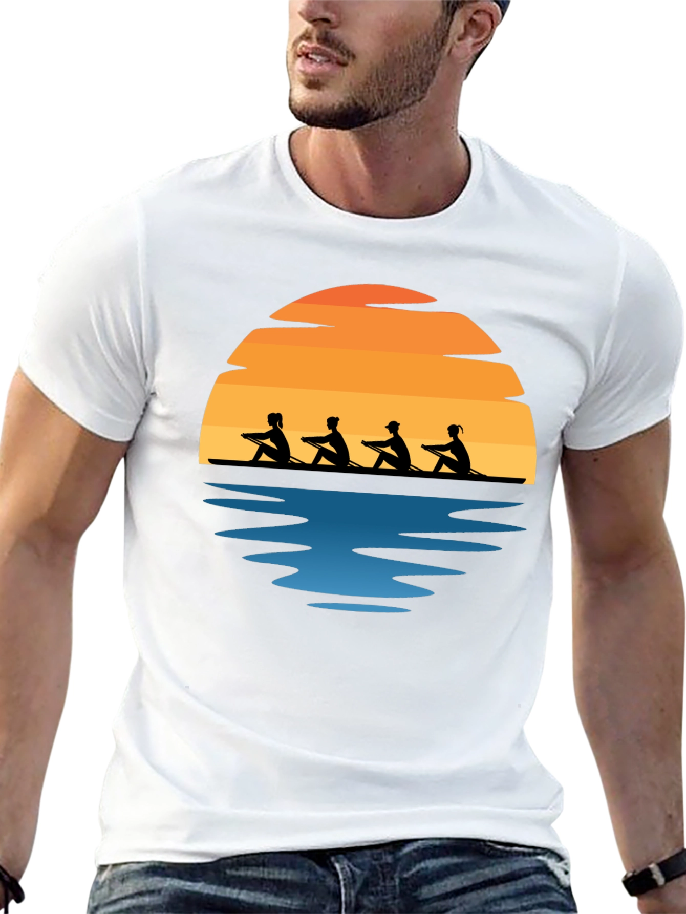 Rowing Team Sunset Graphic Tee