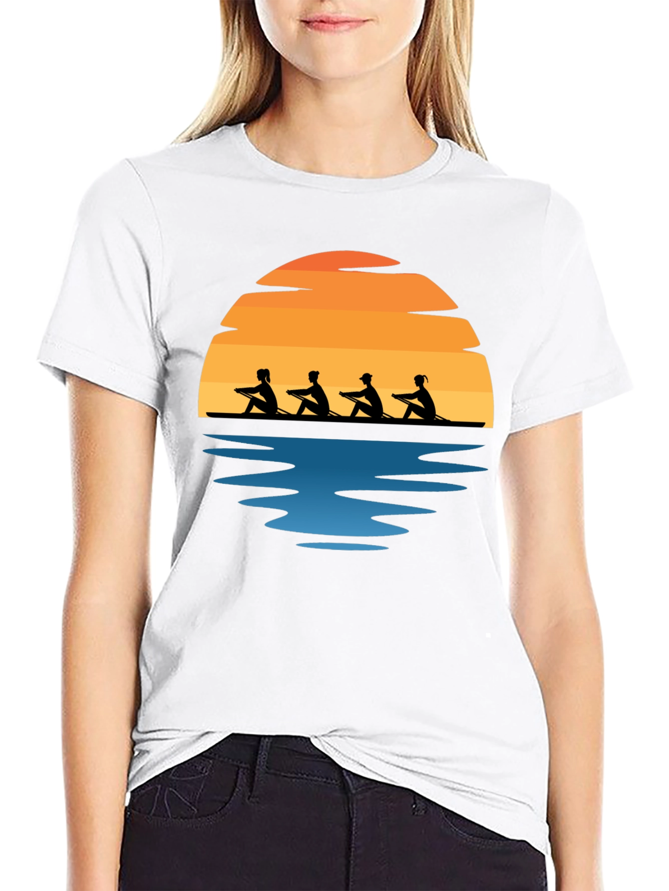 Rowing Team Sunset Graphic Tee