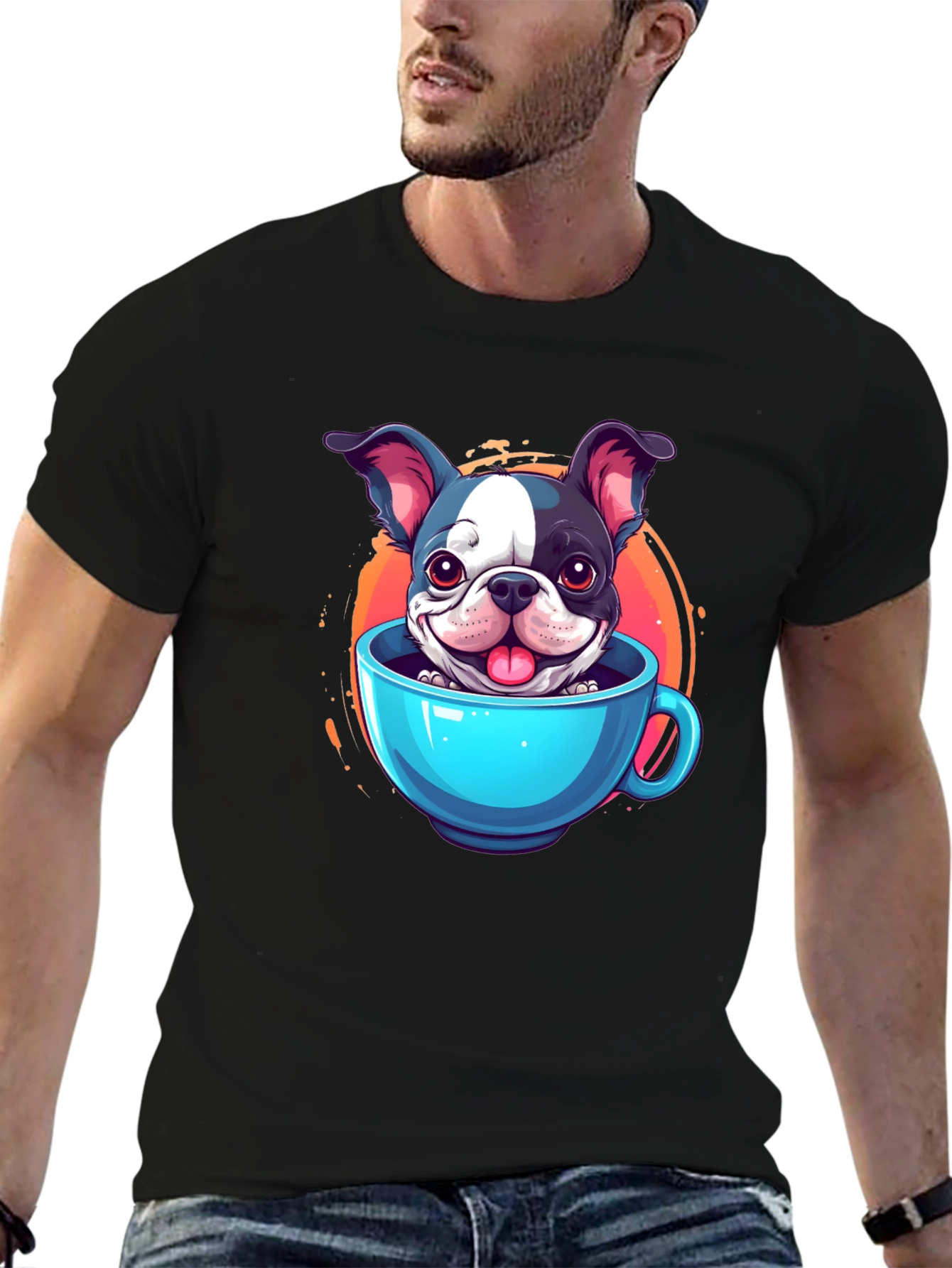 Cute Dog in a Cup Graphic Tee