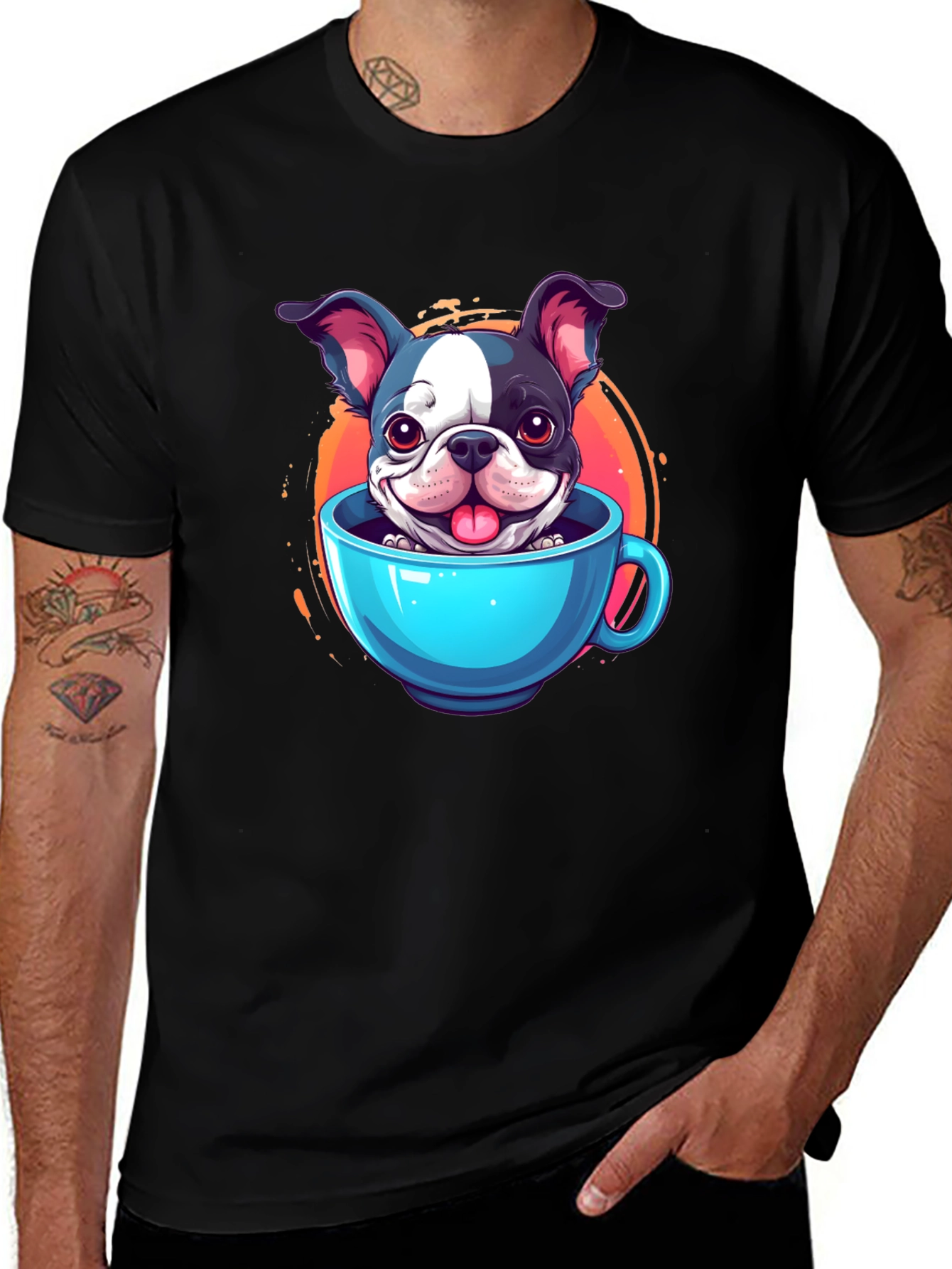 Cute Dog in a Cup Graphic Tee