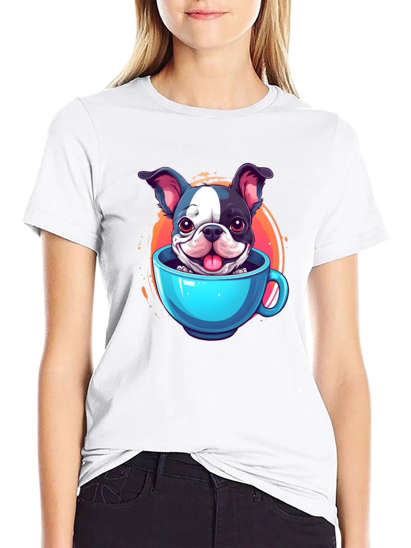 Cute Dog in a Cup Graphic Tee