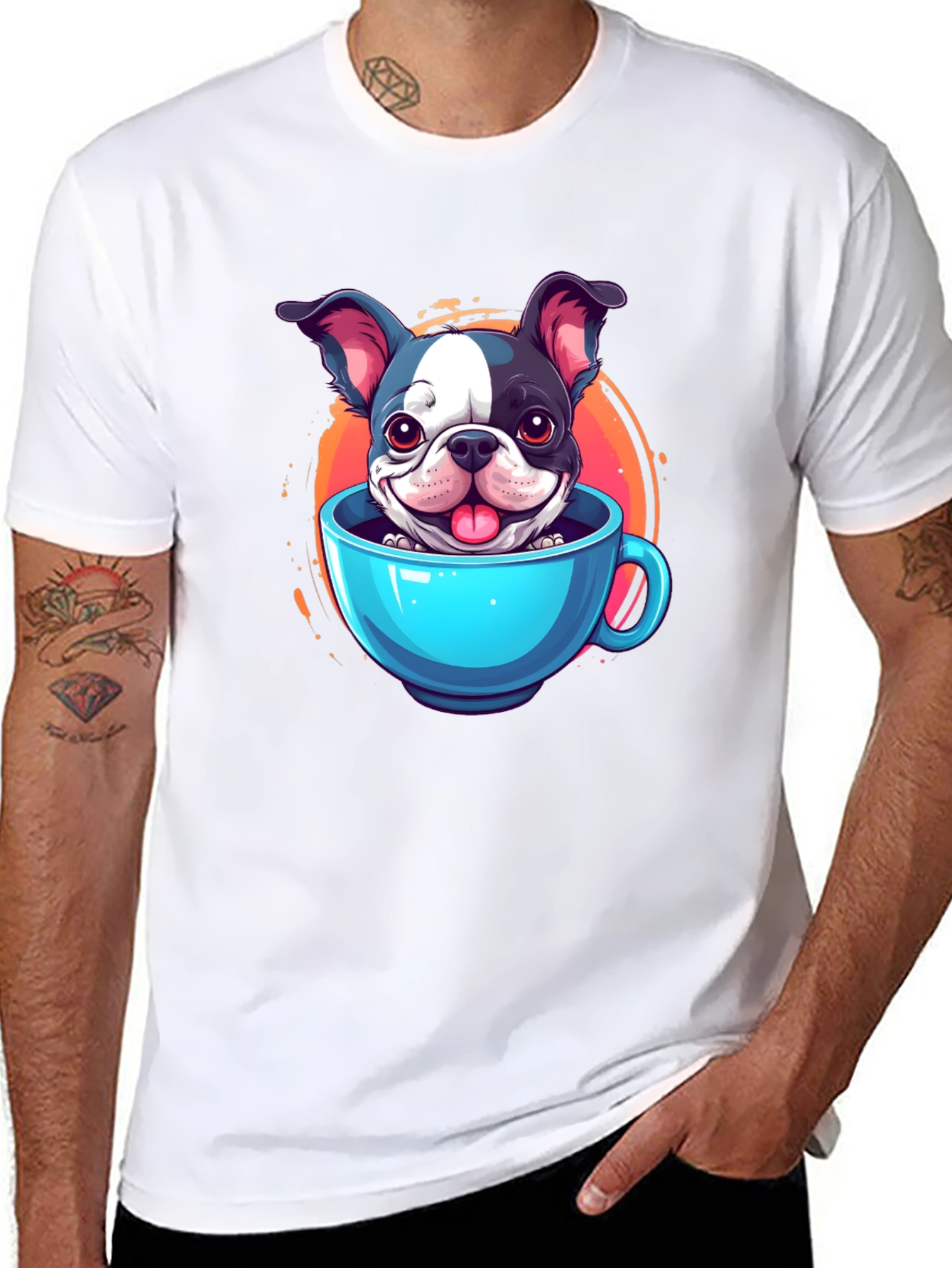 Cute Dog in a Cup Graphic Tee