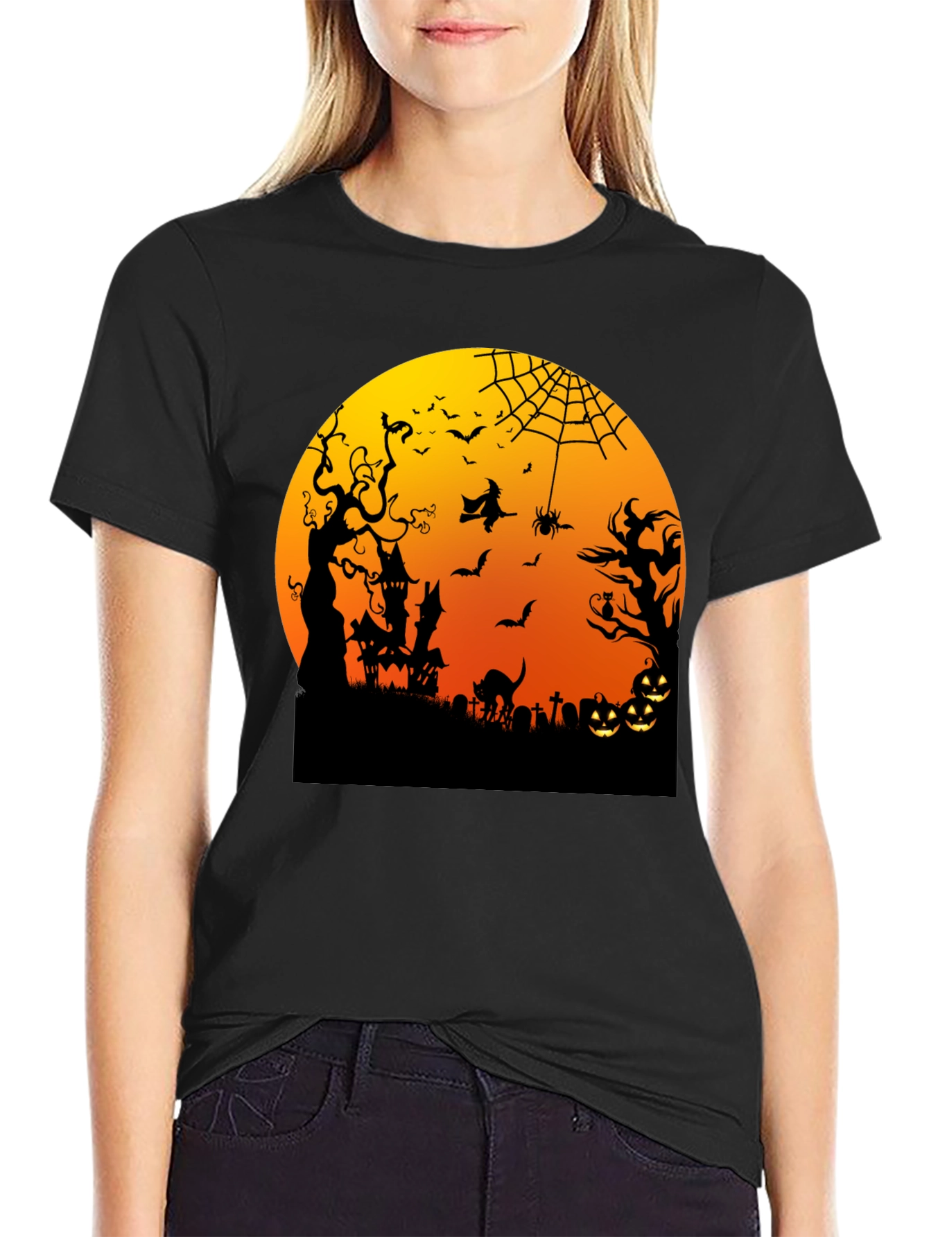 Halloween T-Shirt Spooky Night Scene