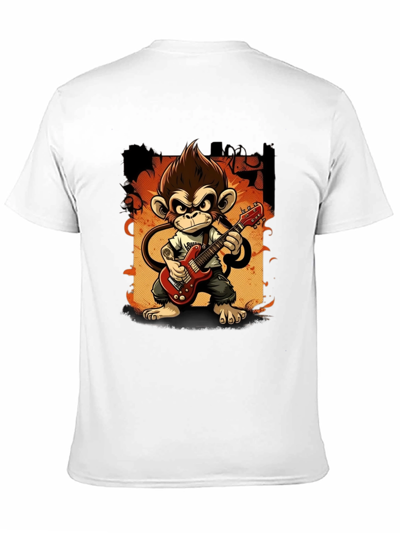 Monkey Guitarist Graphic Tee - Rock Out in Style!