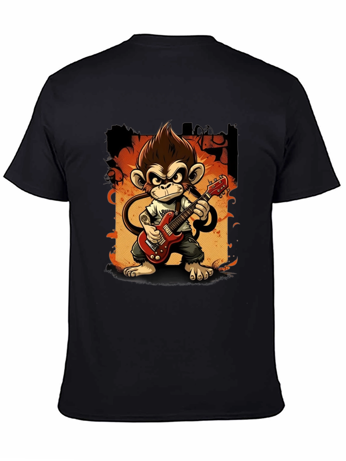 Monkey Guitarist Graphic Tee - Rock Out in Style!