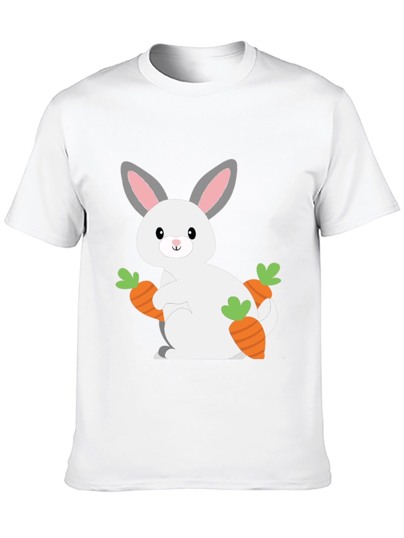 Cute Bunny & Carrots Graphic Tee - Easter Shirt